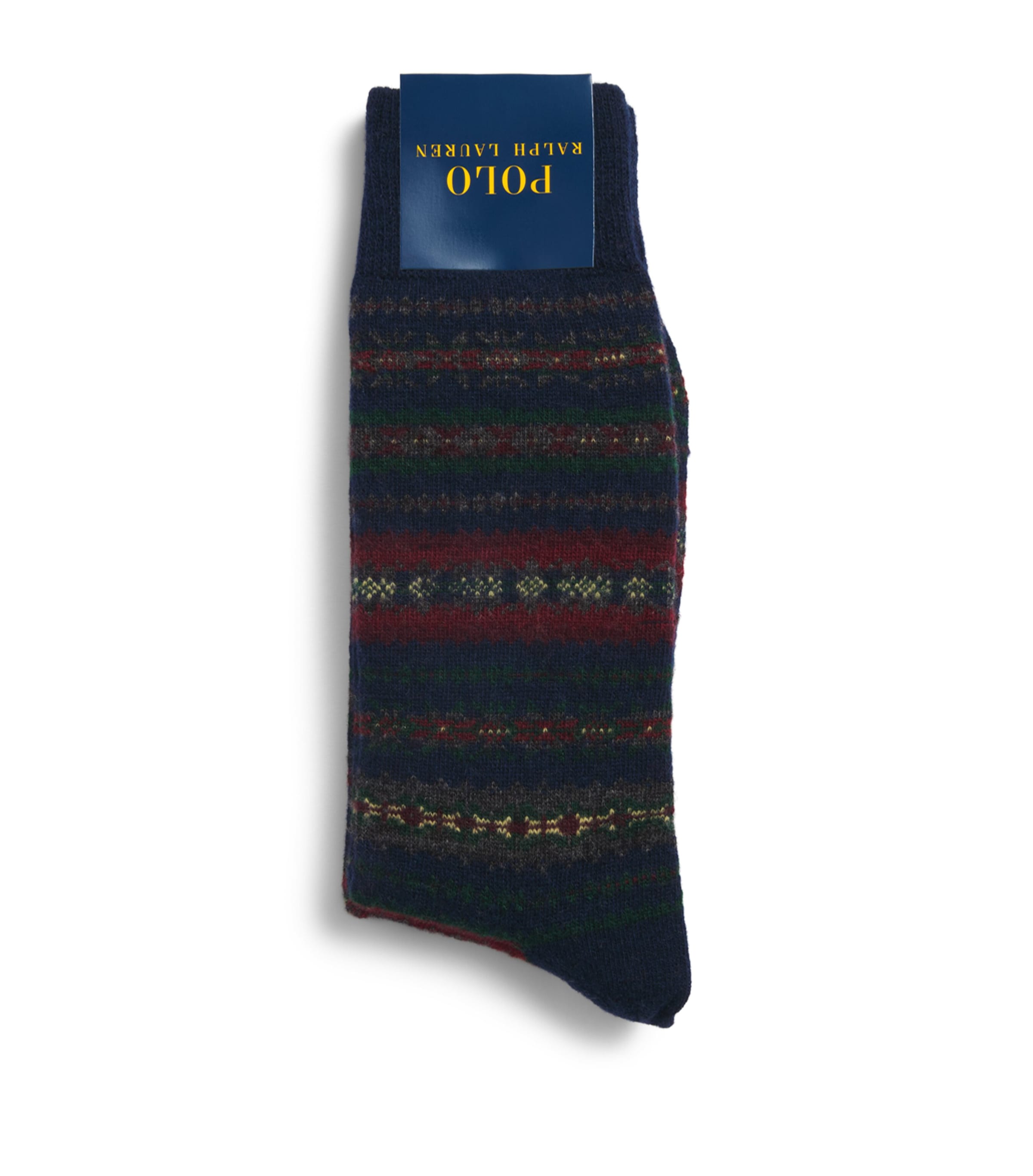 Polo Ralph Lauren Mens Wool-Blend Fair Isle Socks Navy