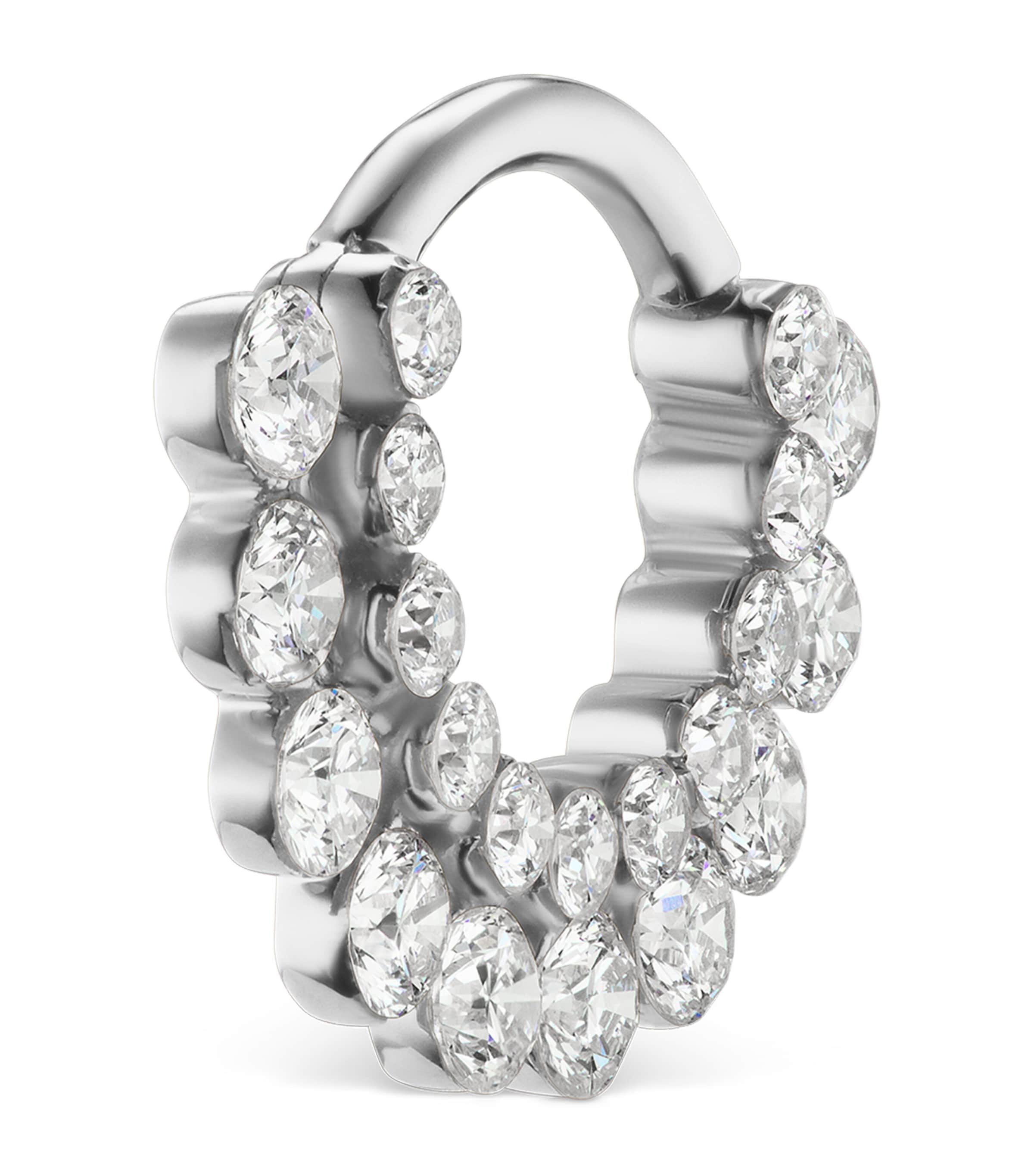 Maria Tash Invisible Diamond Apsara Hoop Earring (6.5mm) White Gold