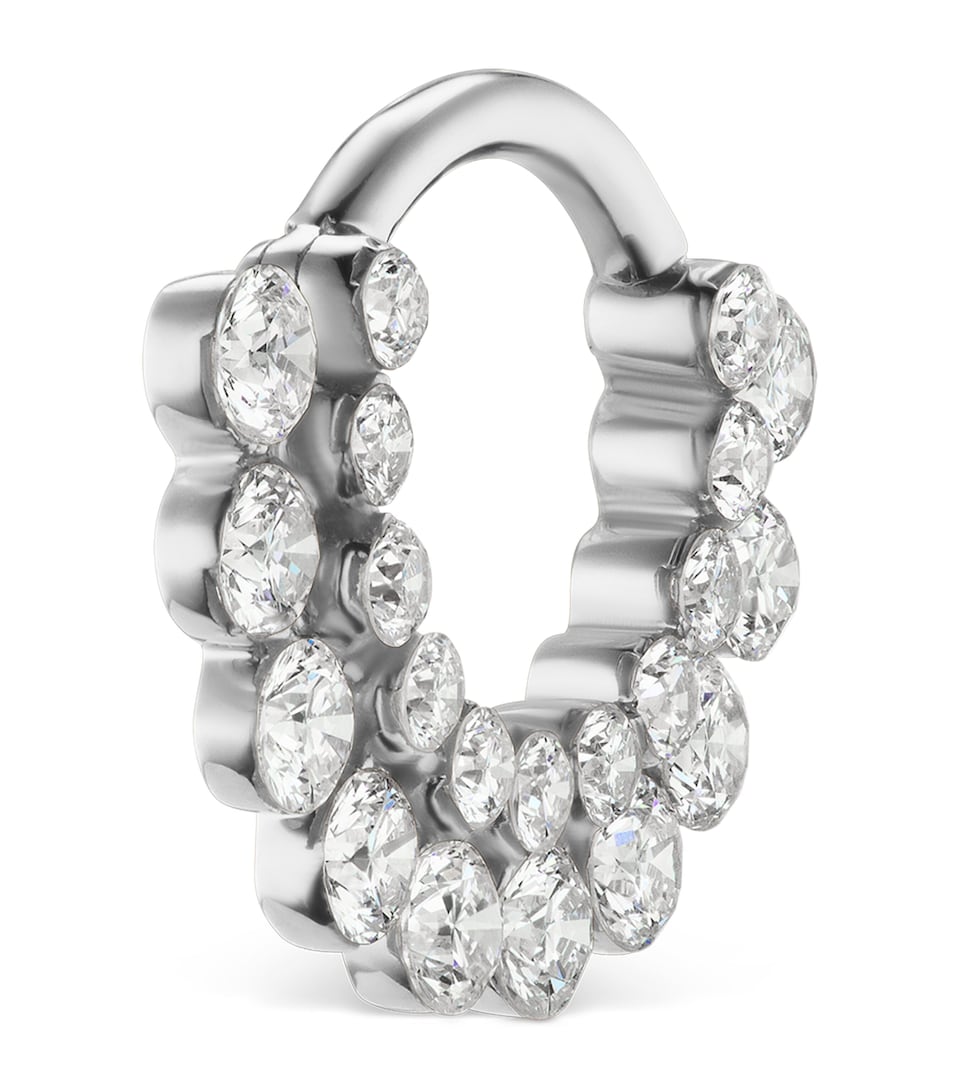 Maria Tash Invisible Diamond Apsara Hoop Earring (6.5mm) White Gold