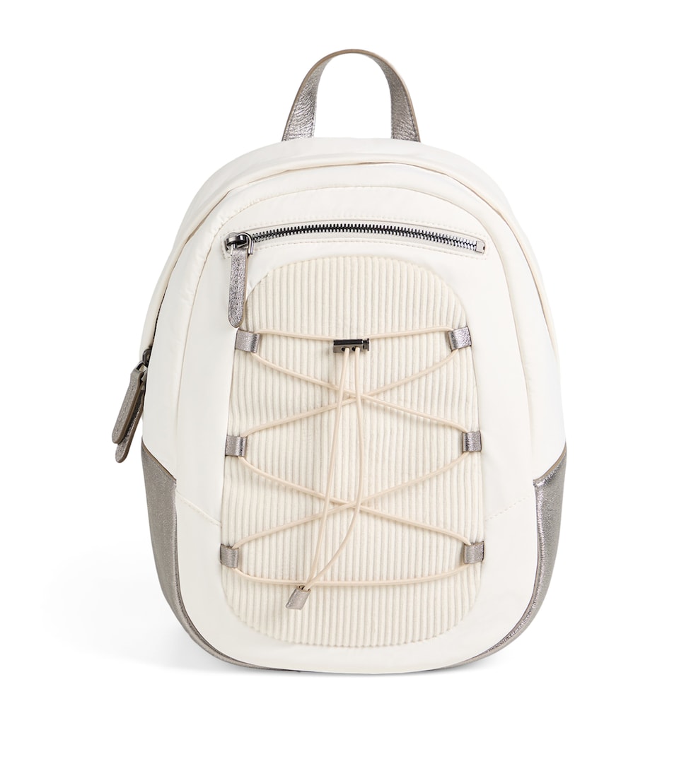 Nylon and Lamé Leather Backpack