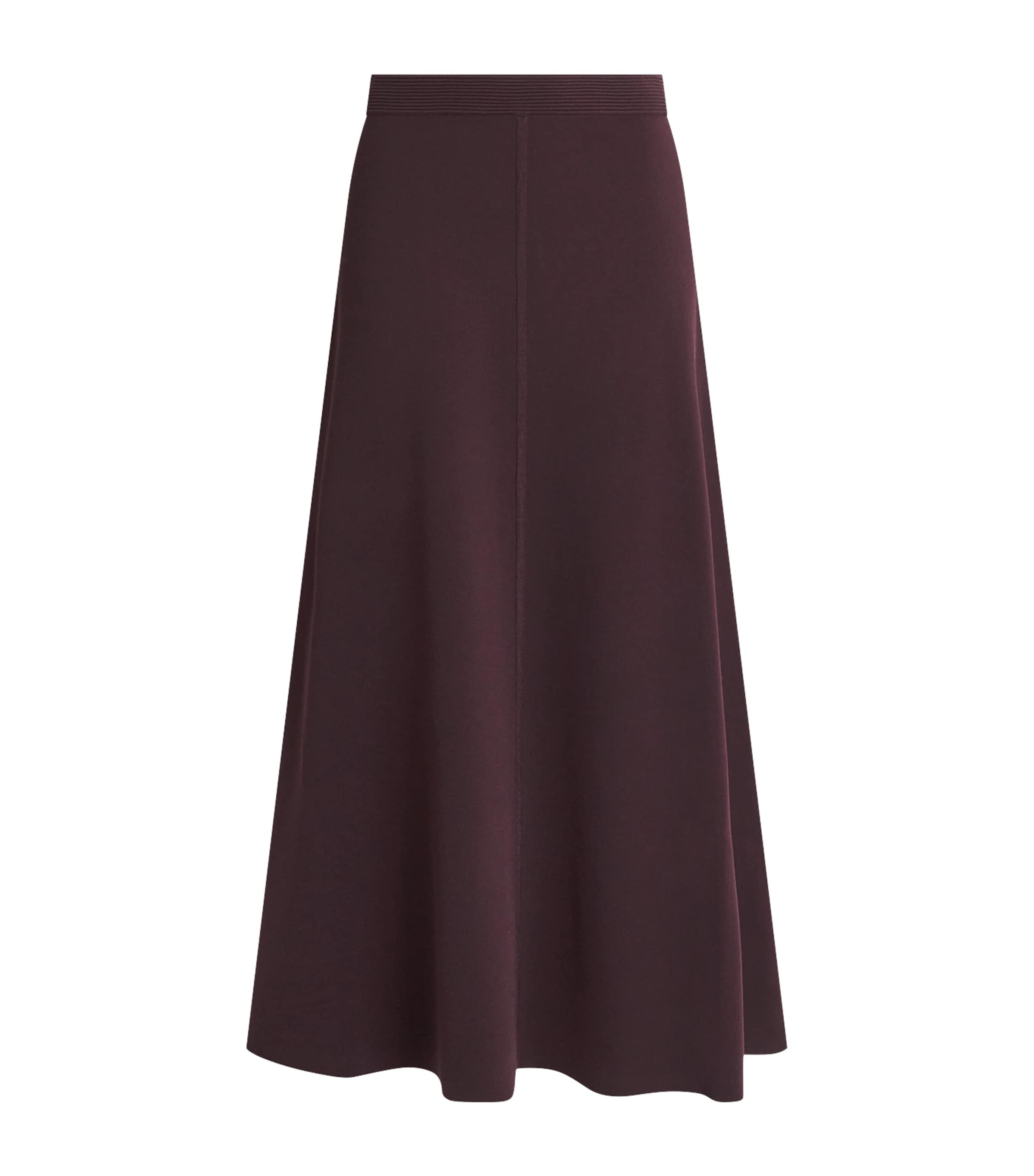 Joseph Womens Knitted Helius Midi Skirt Mahogany