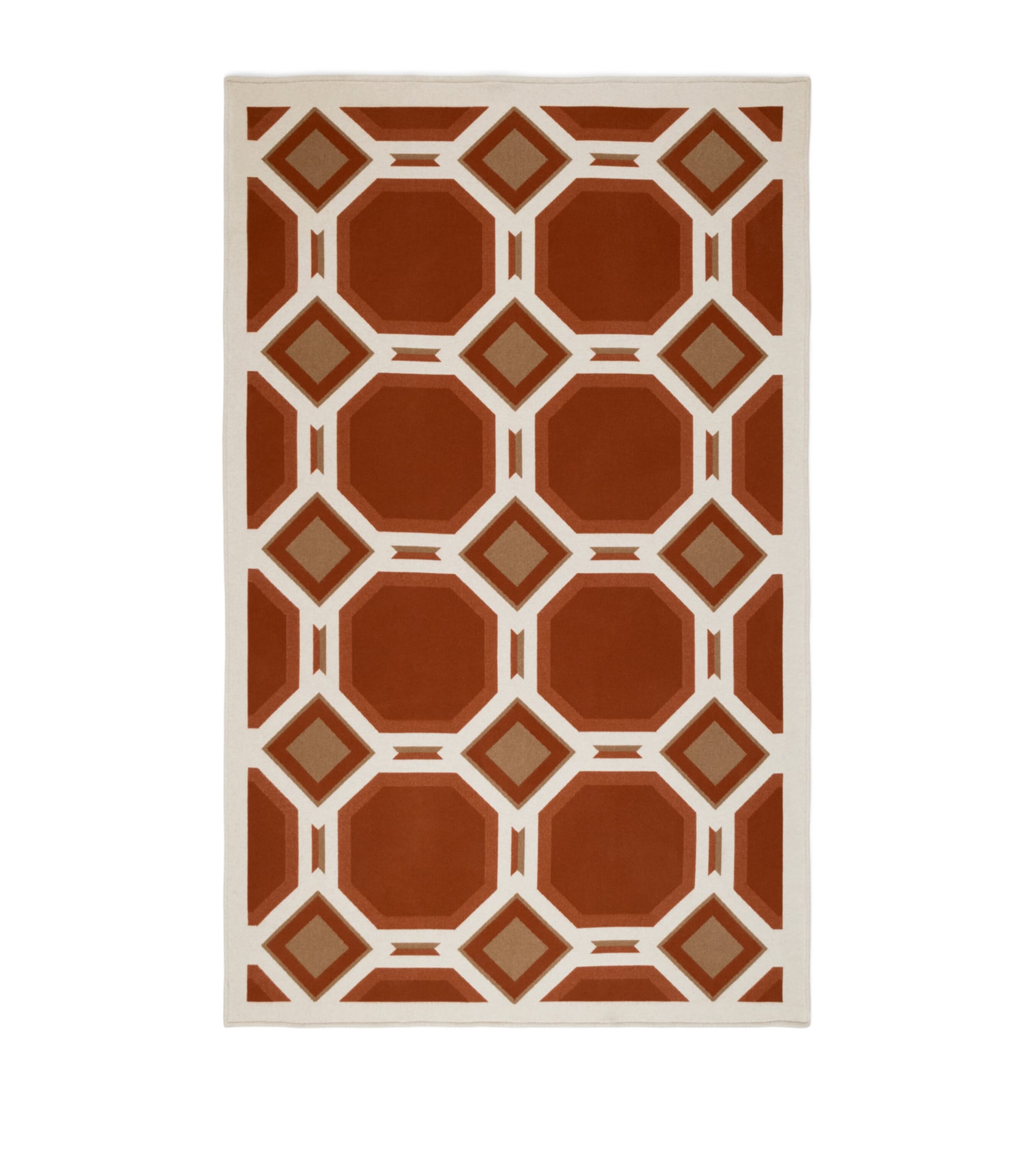 Frette Wool-Cashmere Deco 003 Throw (135cm x 220cm) Rust/tan