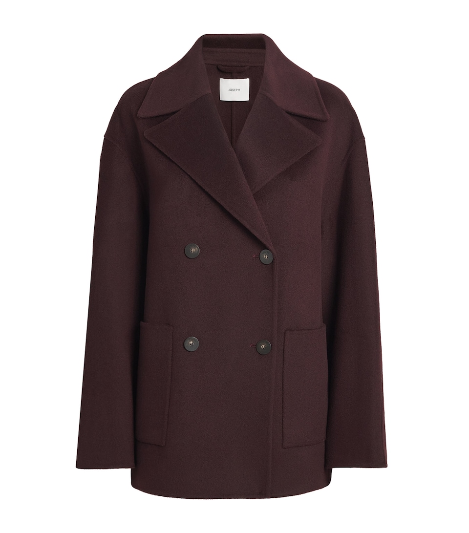 Joseph Womens Wool-Cashmere Flavia Coat Mahogany