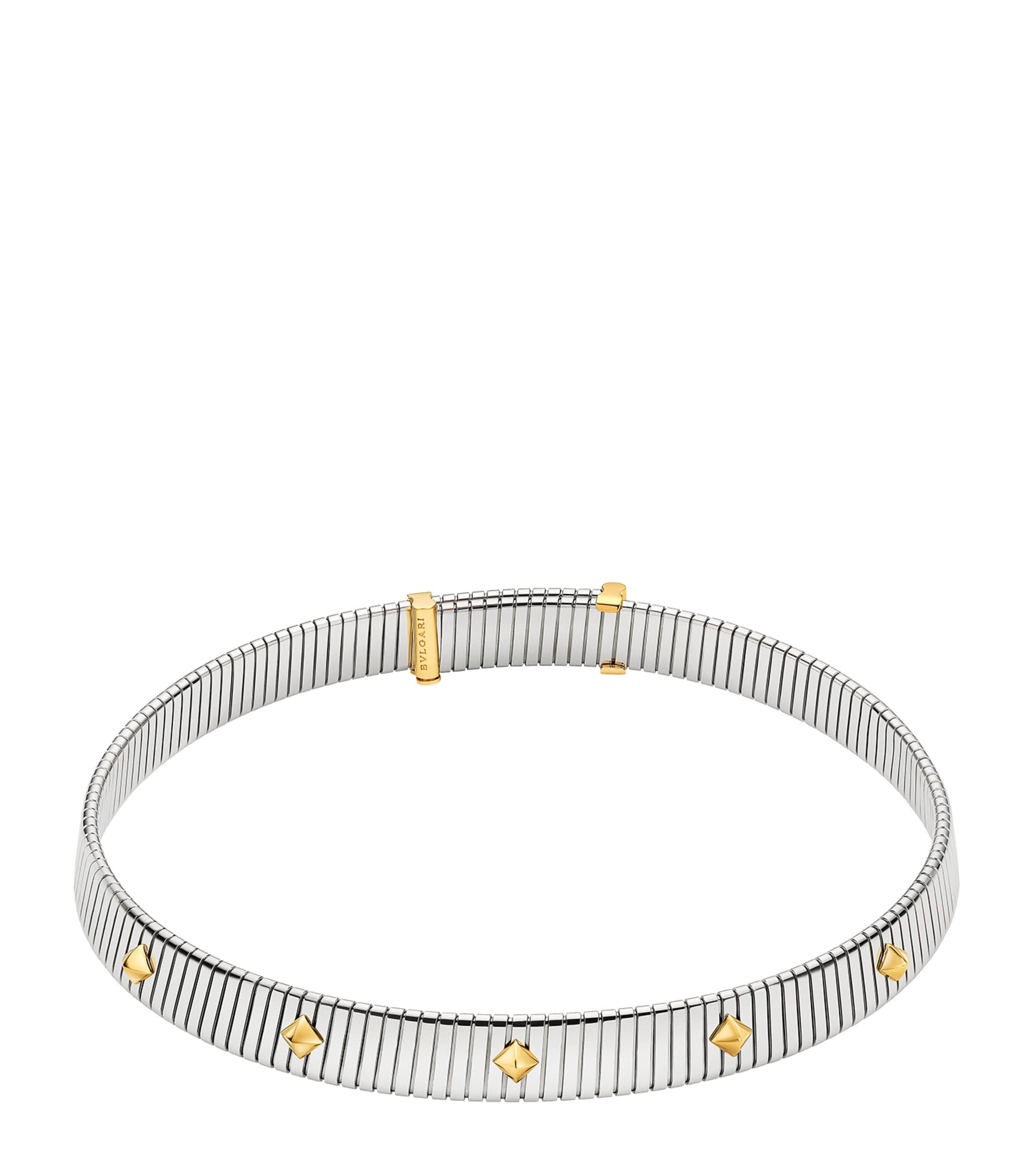 Bvlgari Yellow Gold and Stainless Steel Tubogas Necklace Yellow Gold