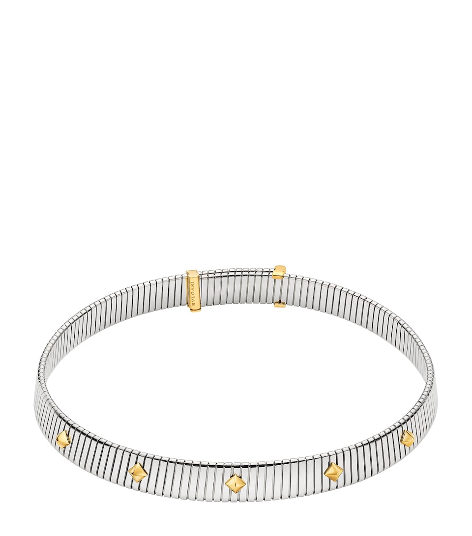 Bvlgari Yellow Gold and Stainless Steel Tubogas Necklace Yellow Gold