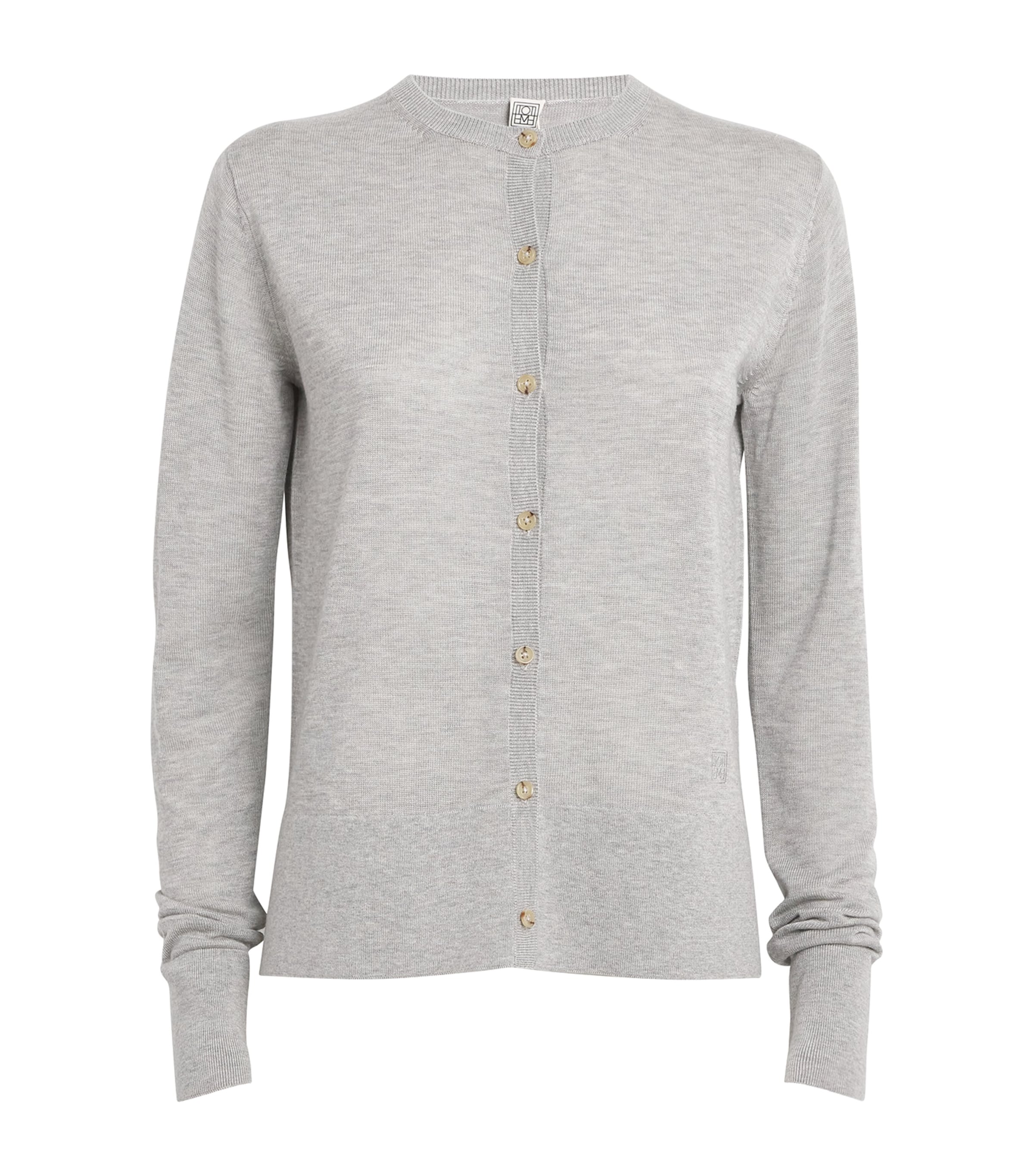 Fine-Knit Embroidered Cardigan