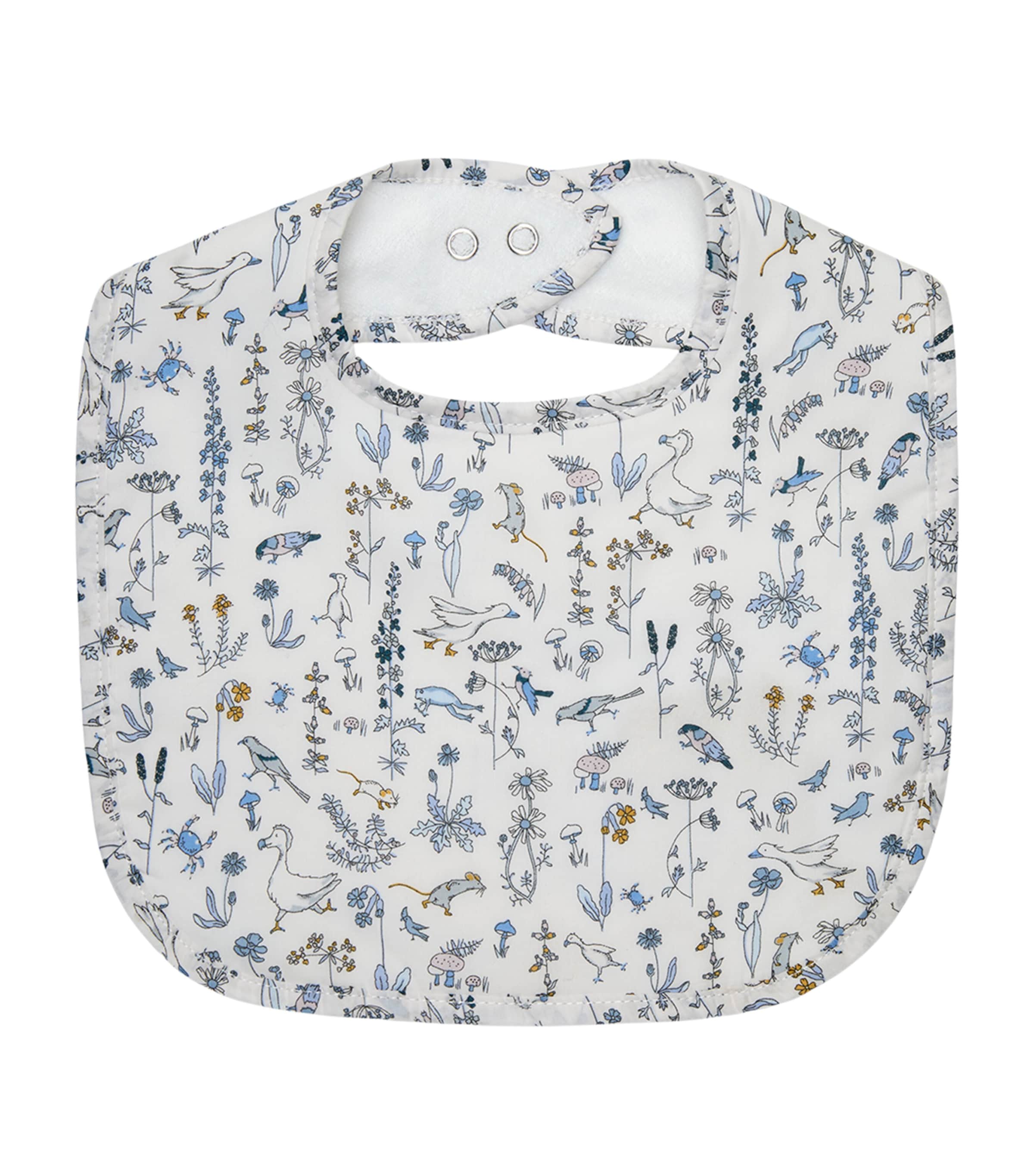 Trotters Cotton Theo Print Bib White