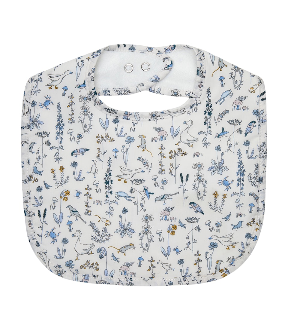 Trotters Cotton Theo Print Bib White