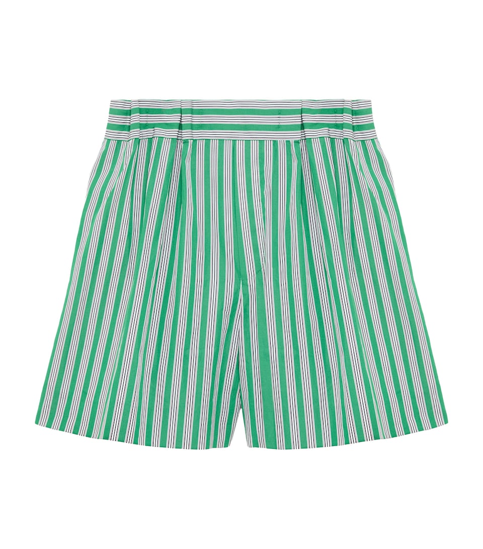LOEWE Womens Stripe Shorts Green/white