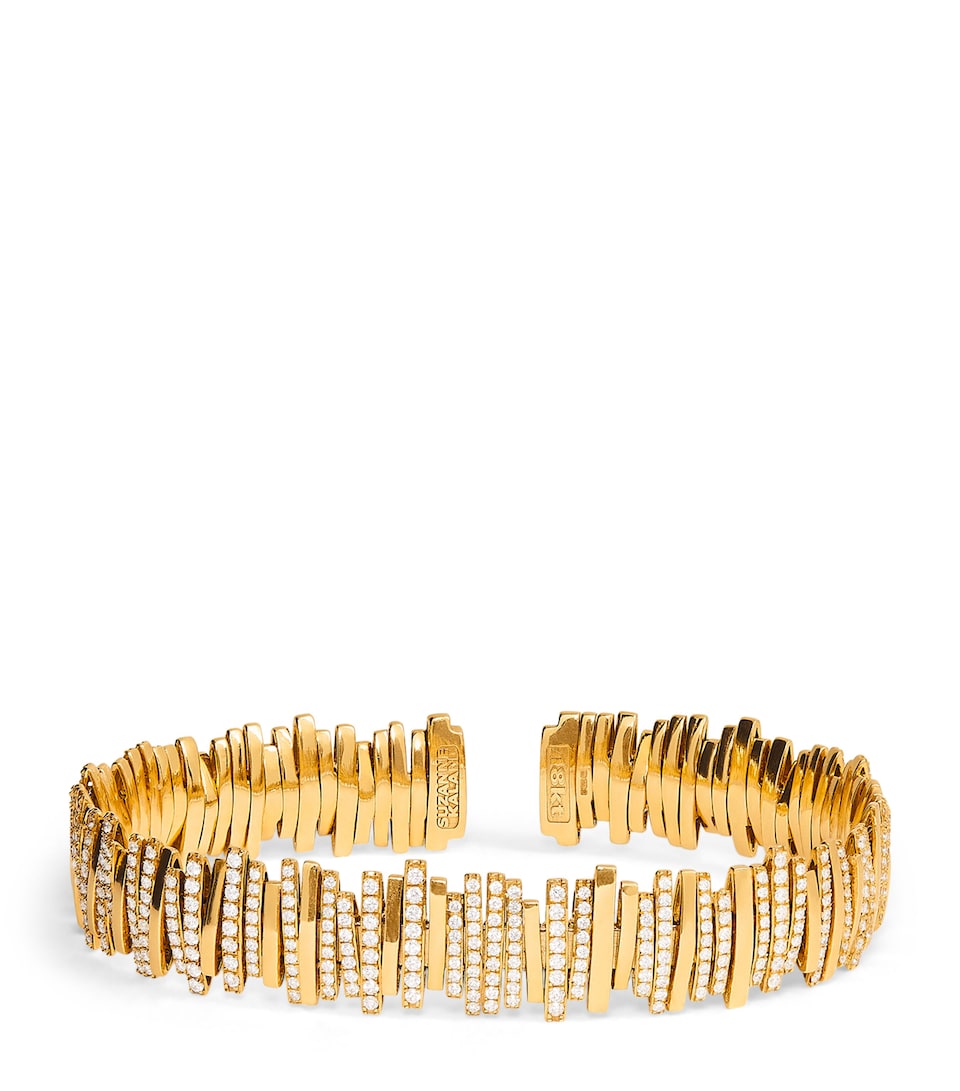 Yellow Gold and Diamond Pavé Cuff Bangle