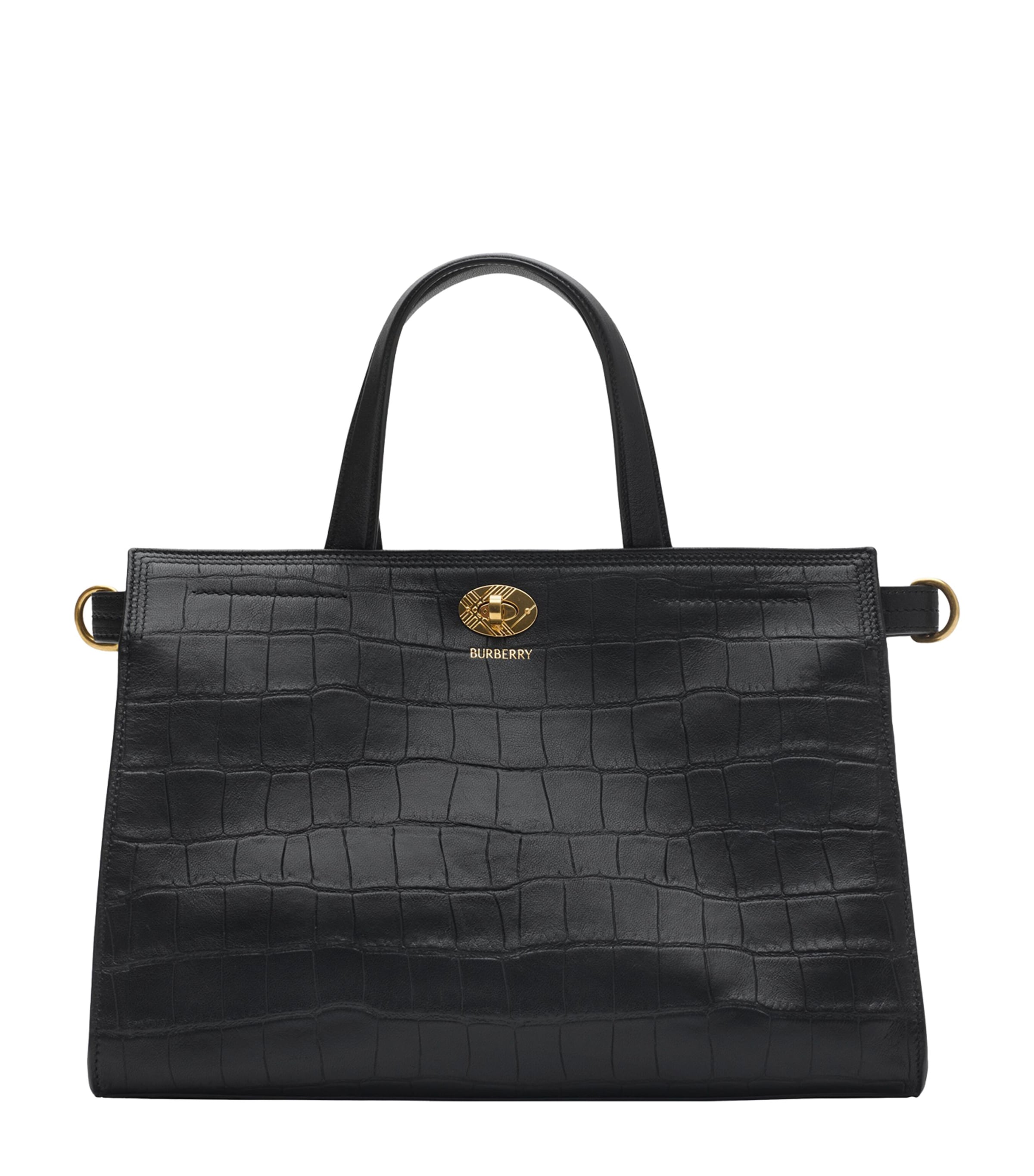 Small Calfskin Croc-Embossed Cotswolds Tote Bag