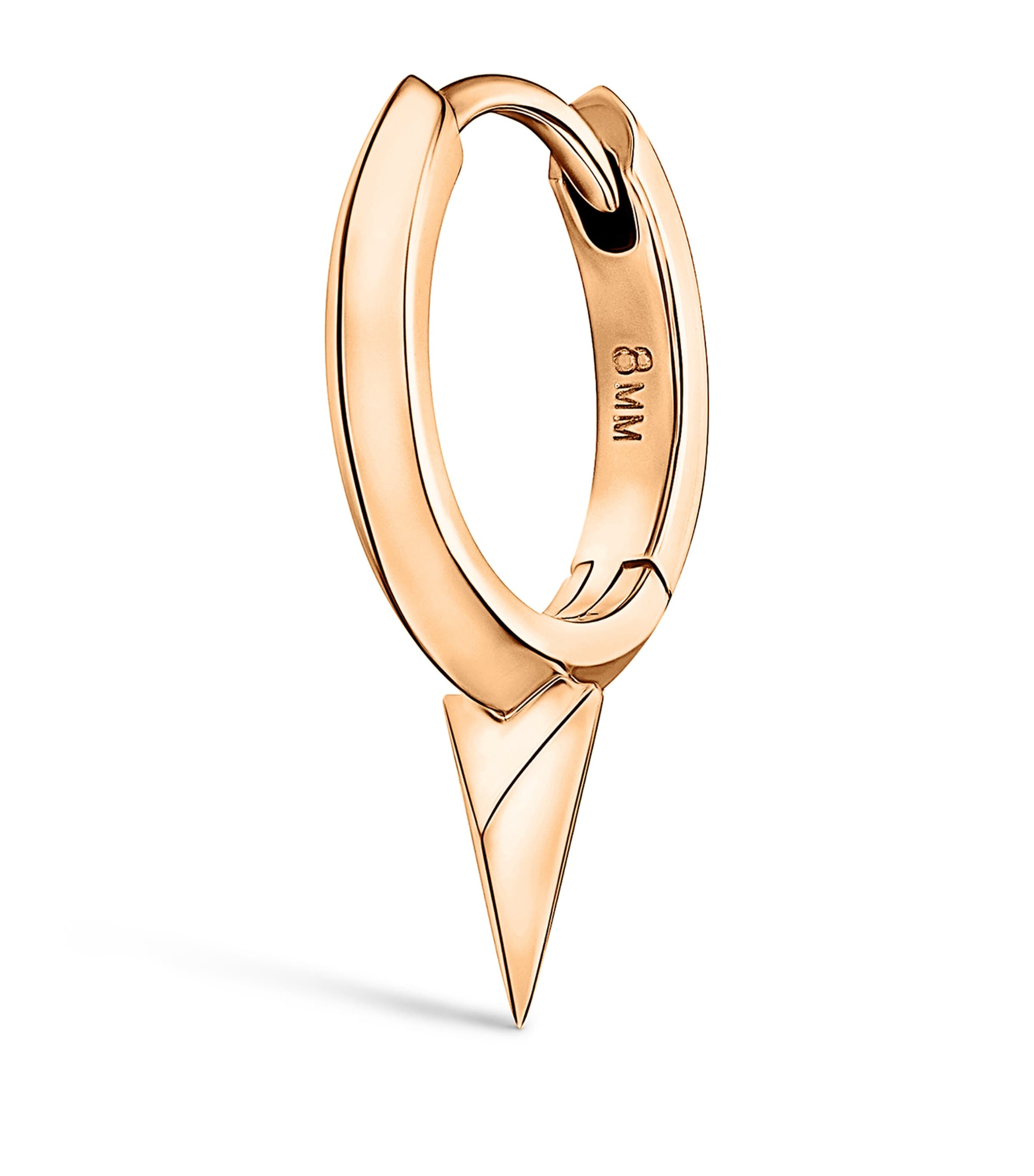 Maria Tash Rose Gold Faceted Single Short Spike Hoop Earring (8mm) Rose Gold