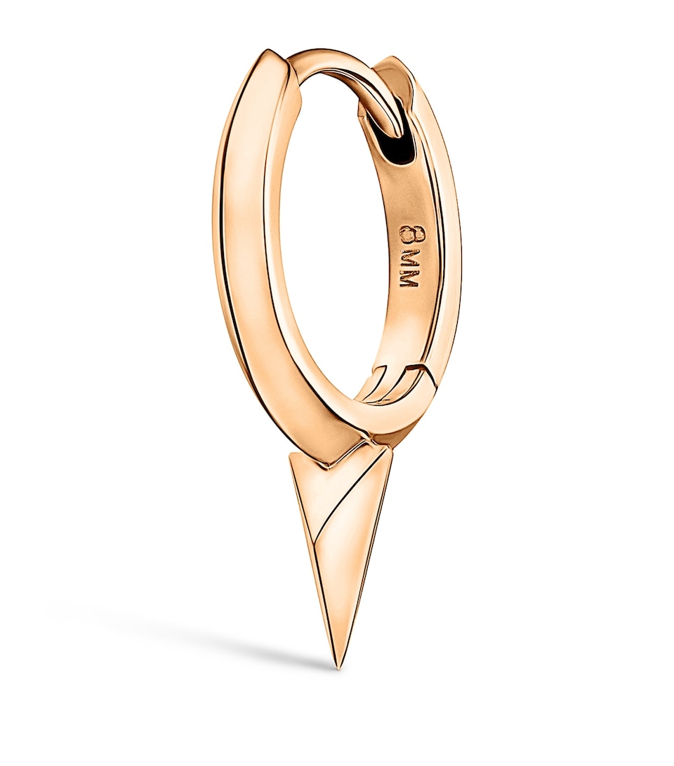 Maria Tash Rose Gold Faceted Single Short Spike Hoop Earring (8mm) Rose Gold