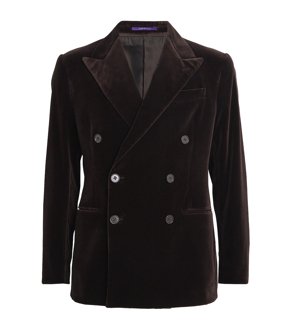 Velvet Double-Breasted Kent Suit Jacket