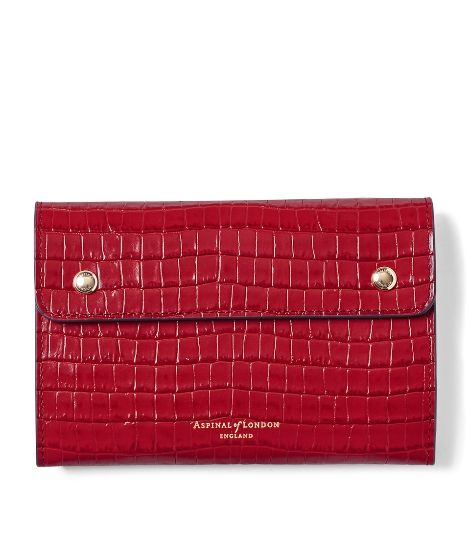 Aspinal Of London Leather Jewellery Roll Red