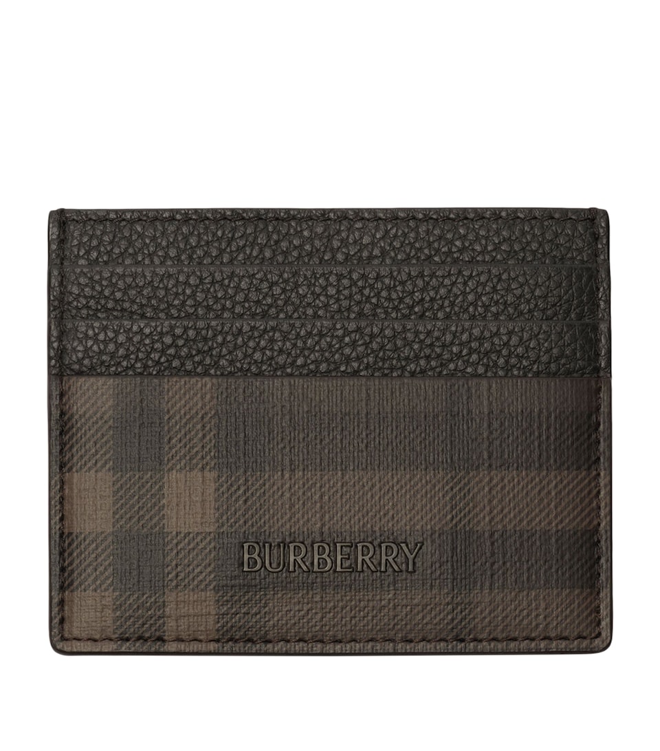 Burberry City Check Card Holder Dark Brown