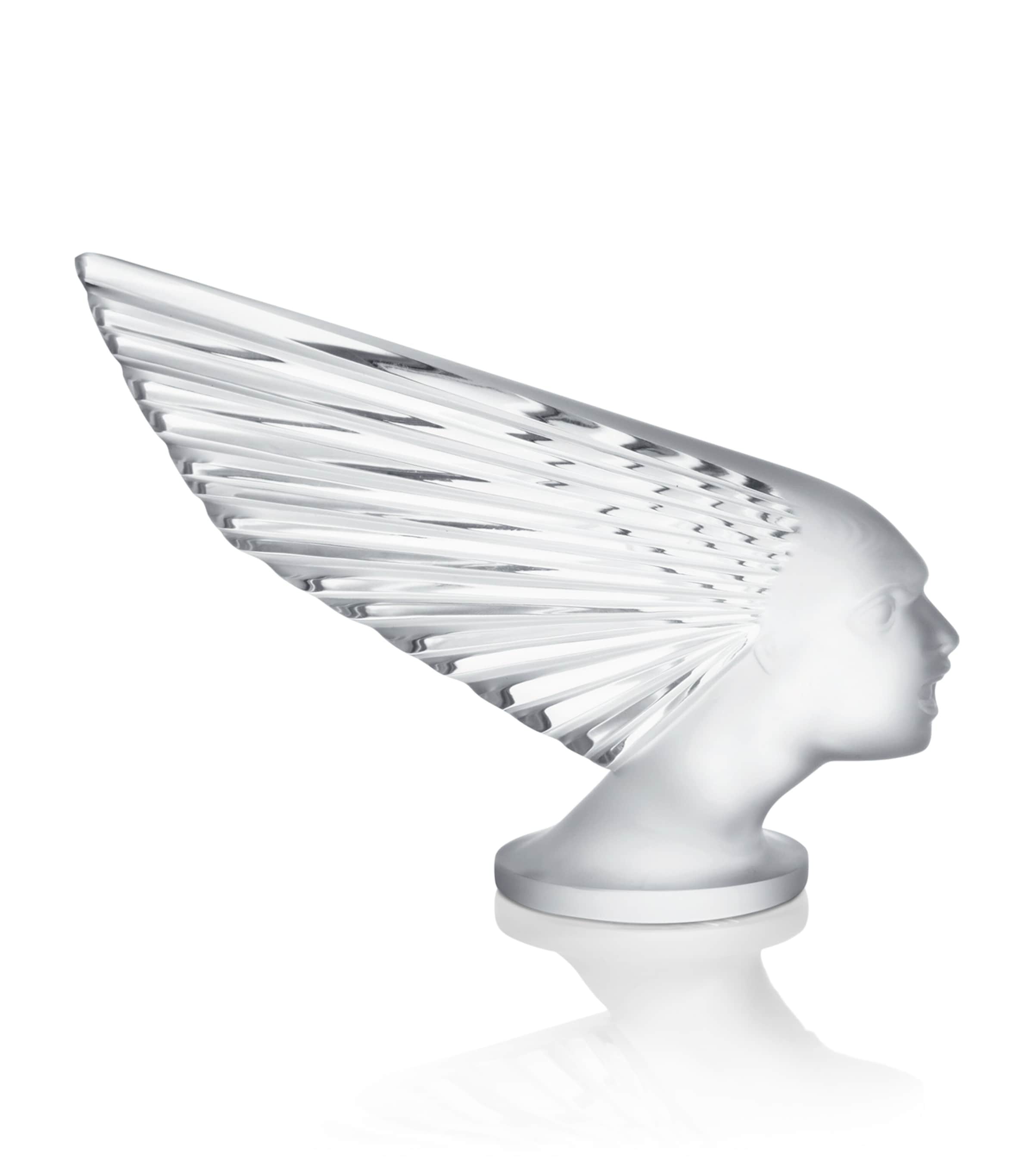 Lalique Crystal Mascot Victoire Sculpture Incolore