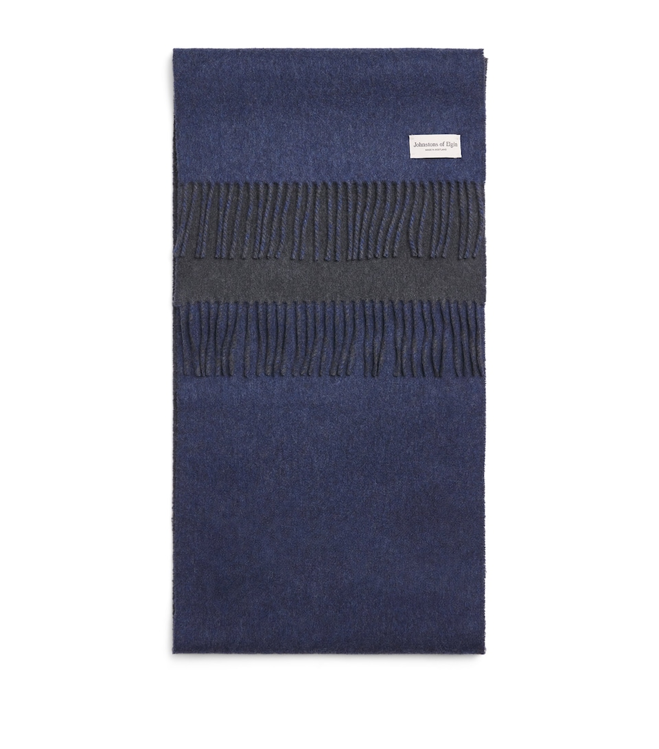 Johnstons Of Elgin Cashmere Double-Face Scarf Black/navy