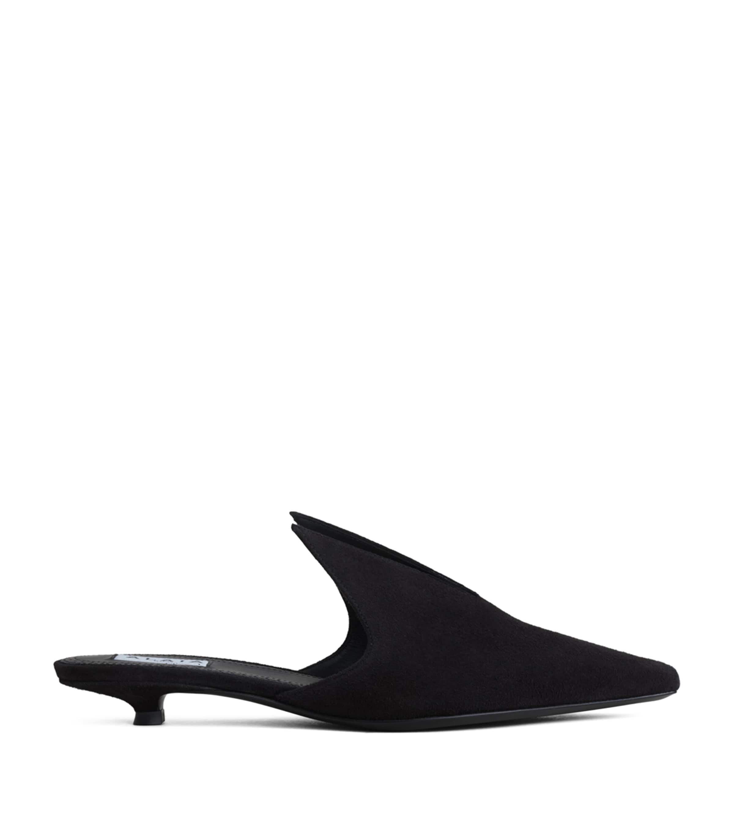Alaïa Suede Pointy Mules 25 Black
