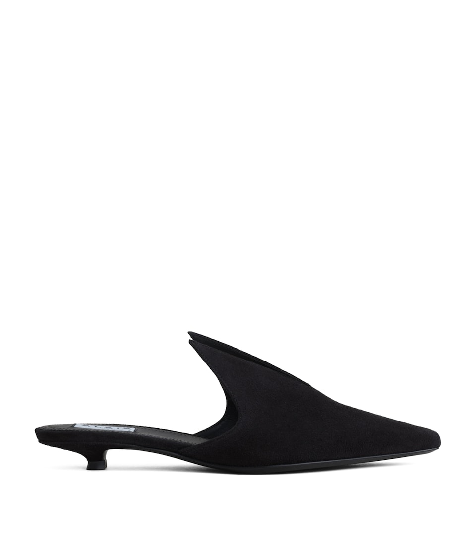 Alaïa Suede Pointy Mules 25 Black