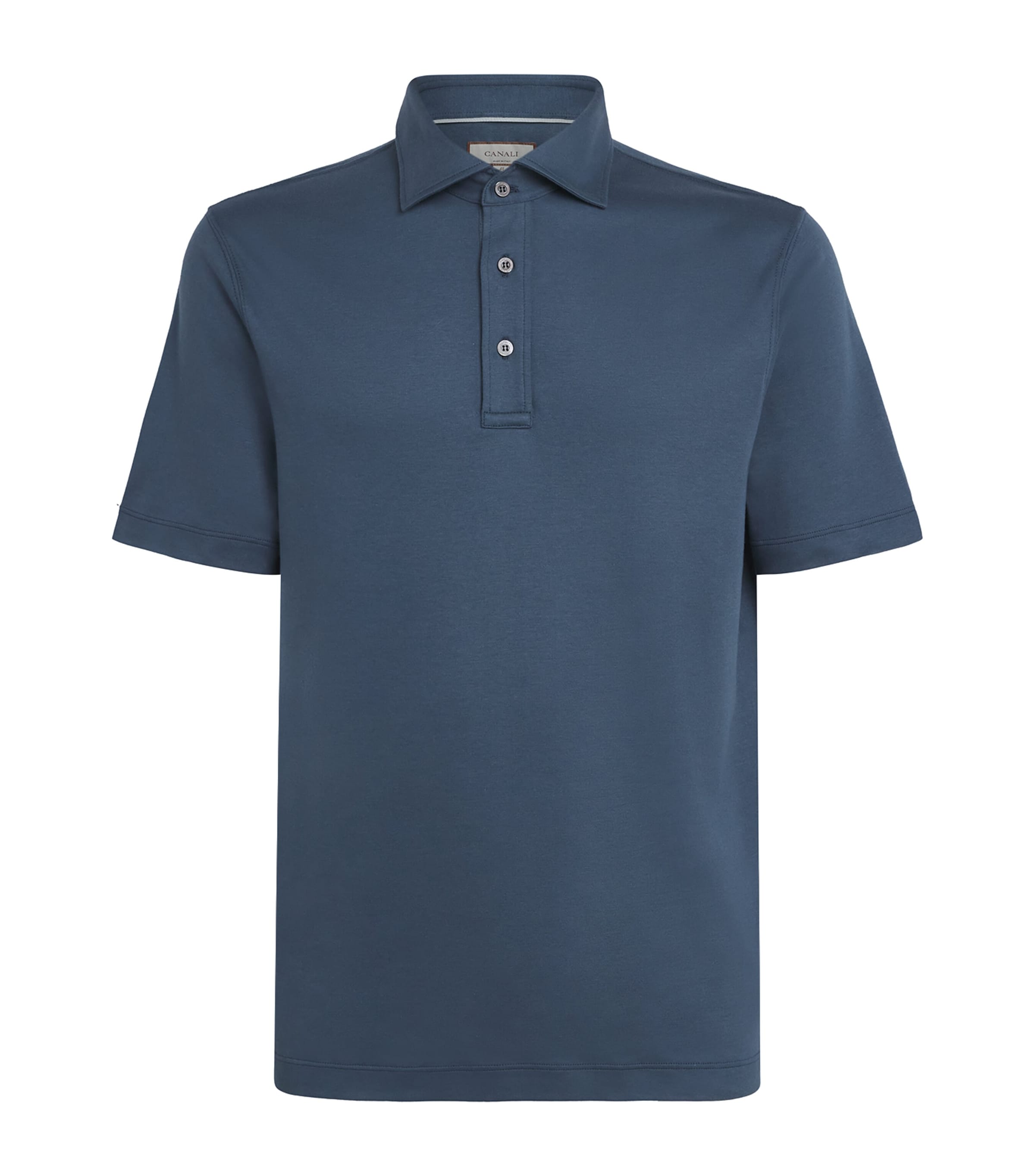 Canali Mens Cotton Polo Shirt Navy
