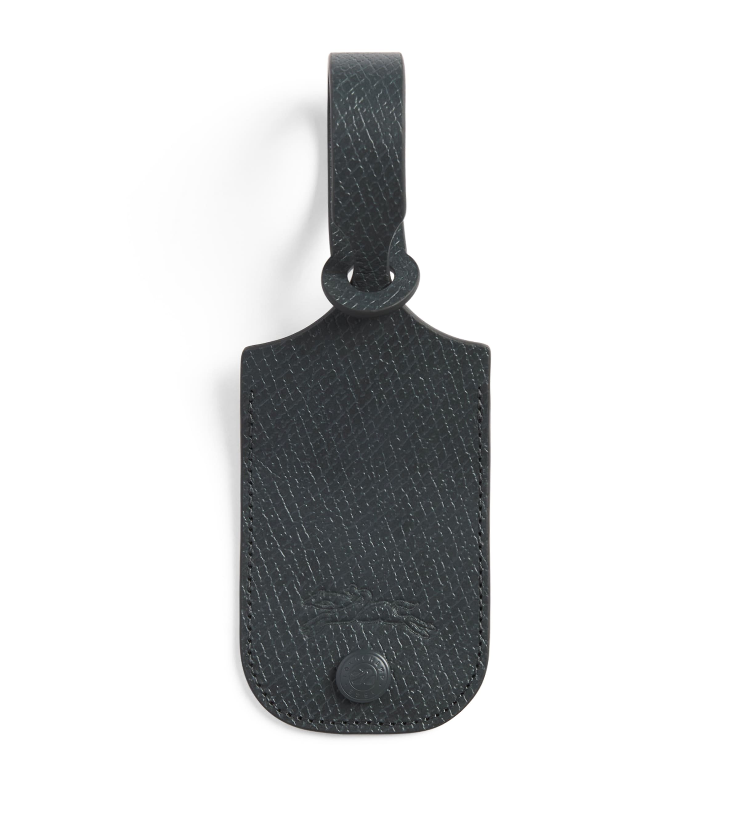 Longchamp Leather Le Pliage One Keyring Anthracite
