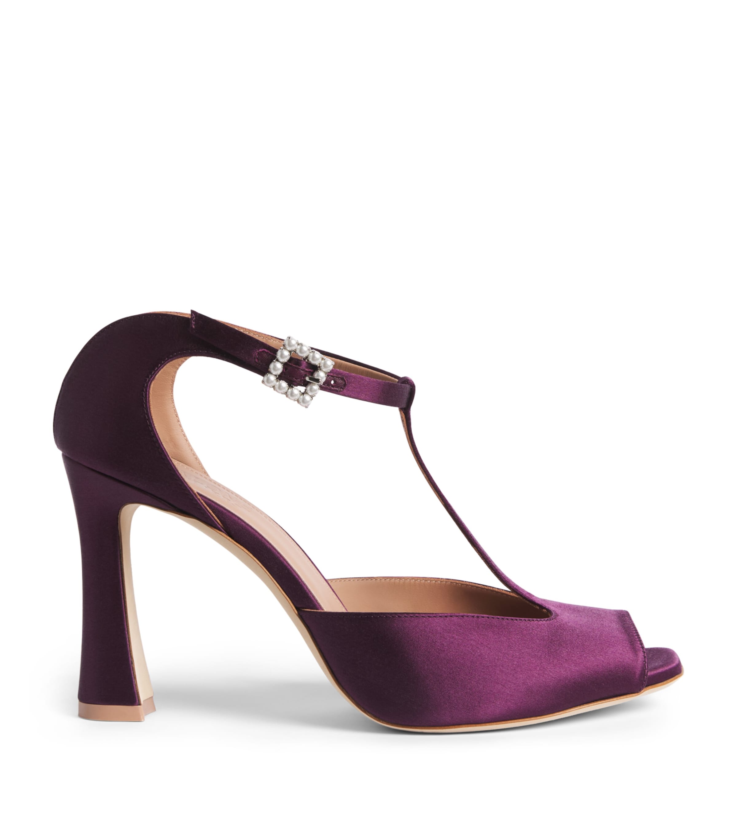 Malone Souliers Satin Nomi Heeled Sandals 90 Deep Purple
