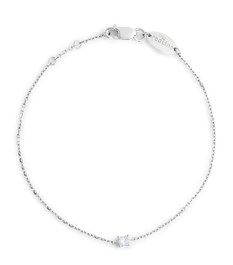 Redline White Gold and Diamond Princesse Bracelet Wg Red Thread