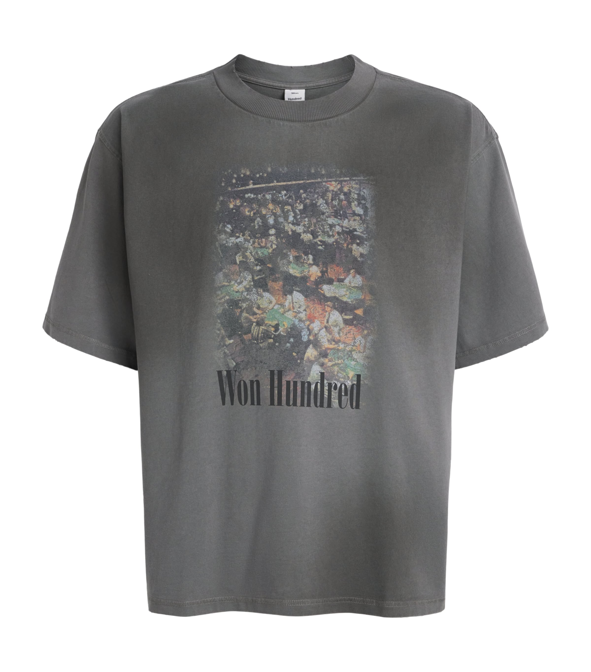 Won Hundred Mens Organic Cotton Casino T-Shirt Washed Steel Grey