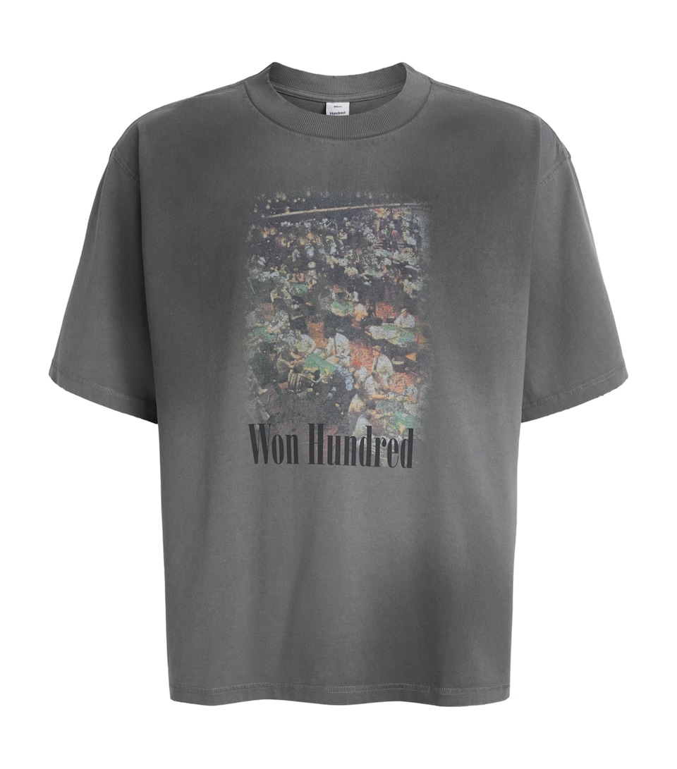Won Hundred Mens Organic Cotton Casino T-Shirt Washed Steel Grey