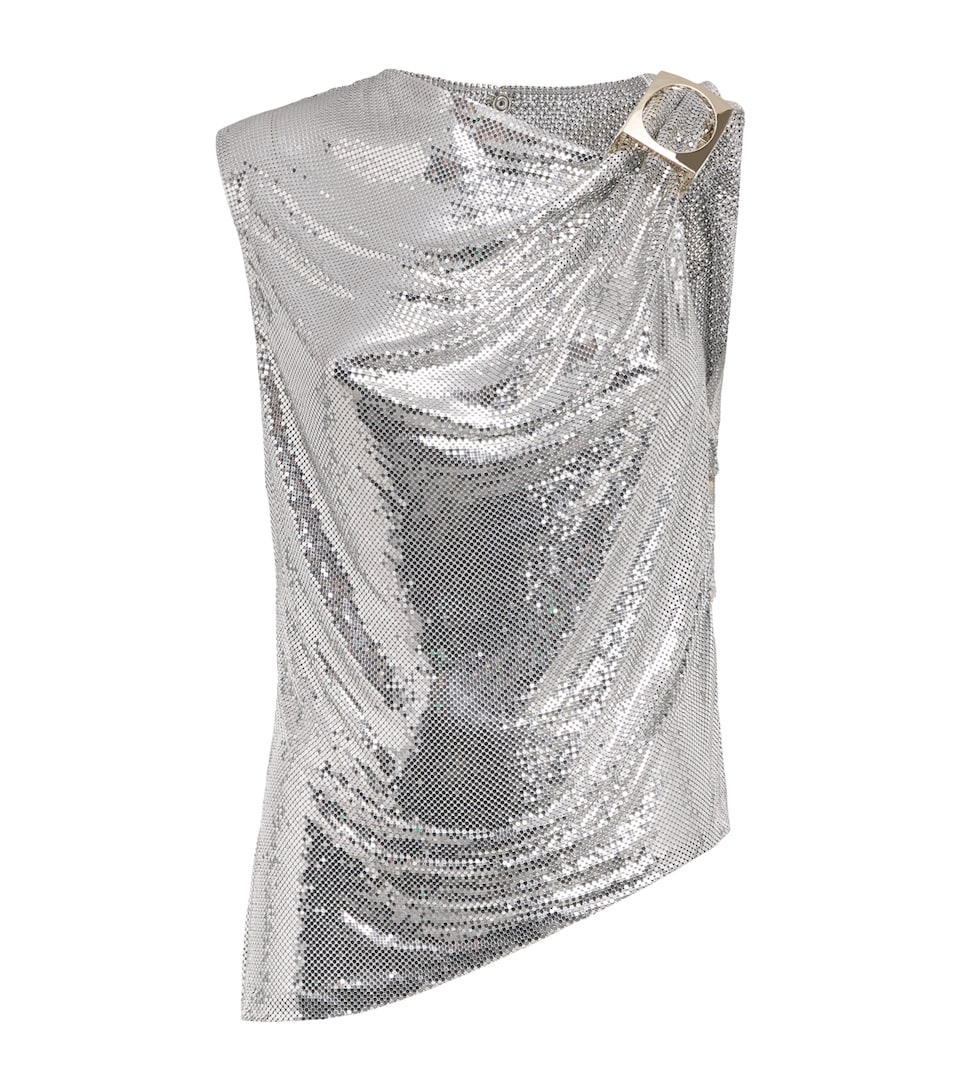 Rabanne Womens x Dinh Van Chainmail Sleeveless Top Silver