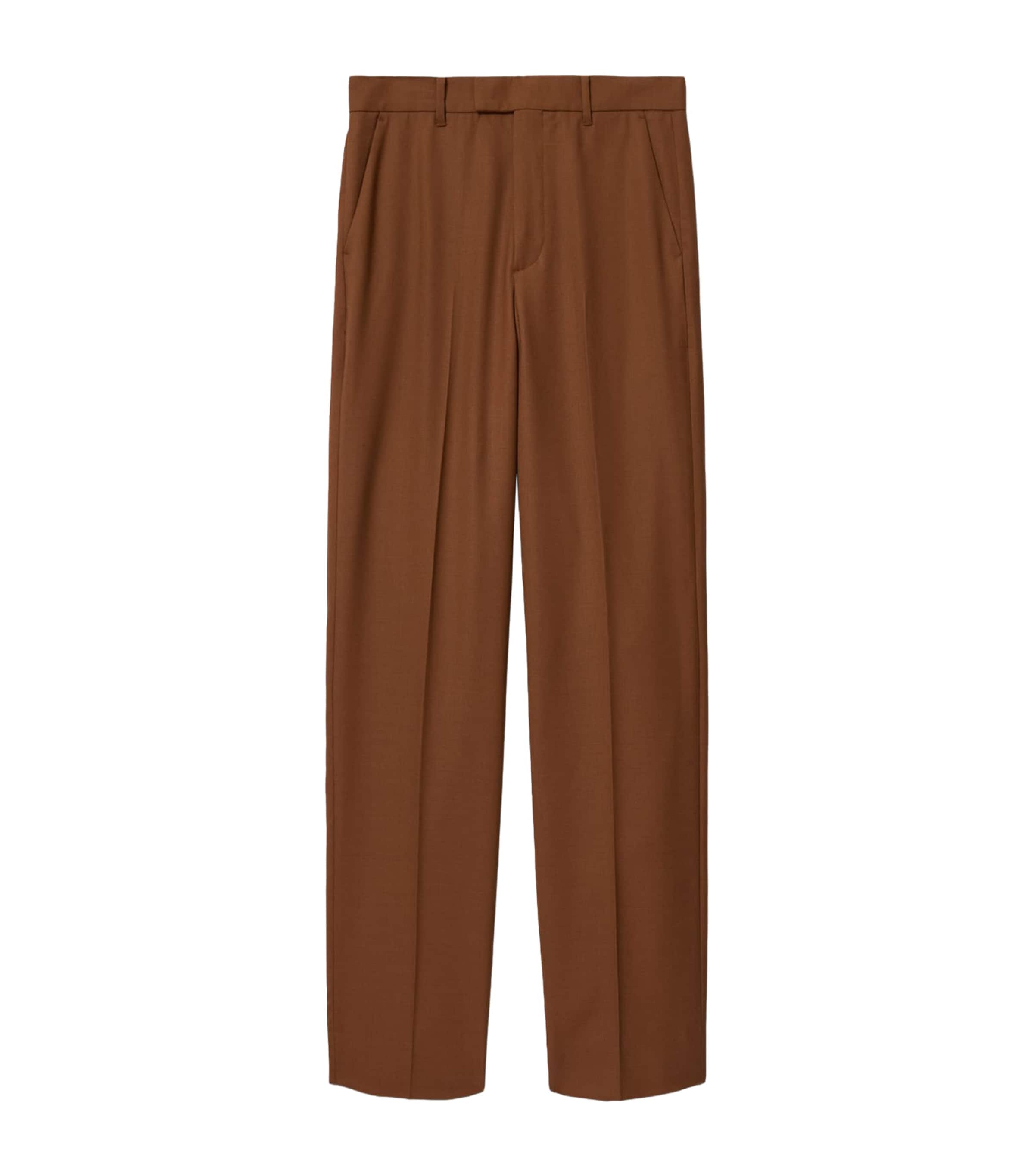 AllSaints Womens Wool-Blend Beck Trousers Cognac Brown