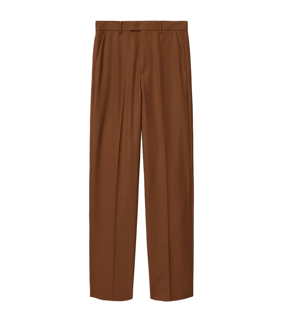 AllSaints Womens Wool-Blend Beck Trousers Cognac Brown