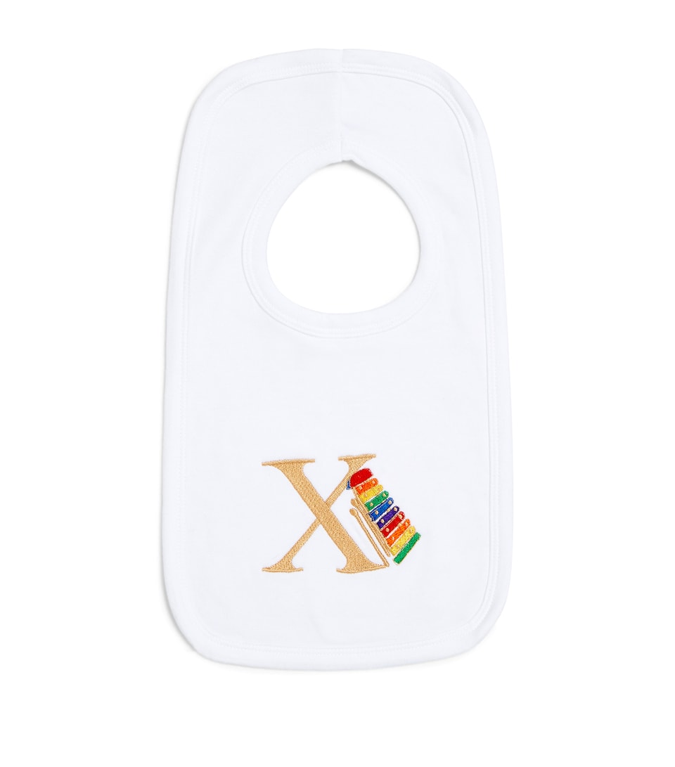 Cotton 'X' Monogram Bib