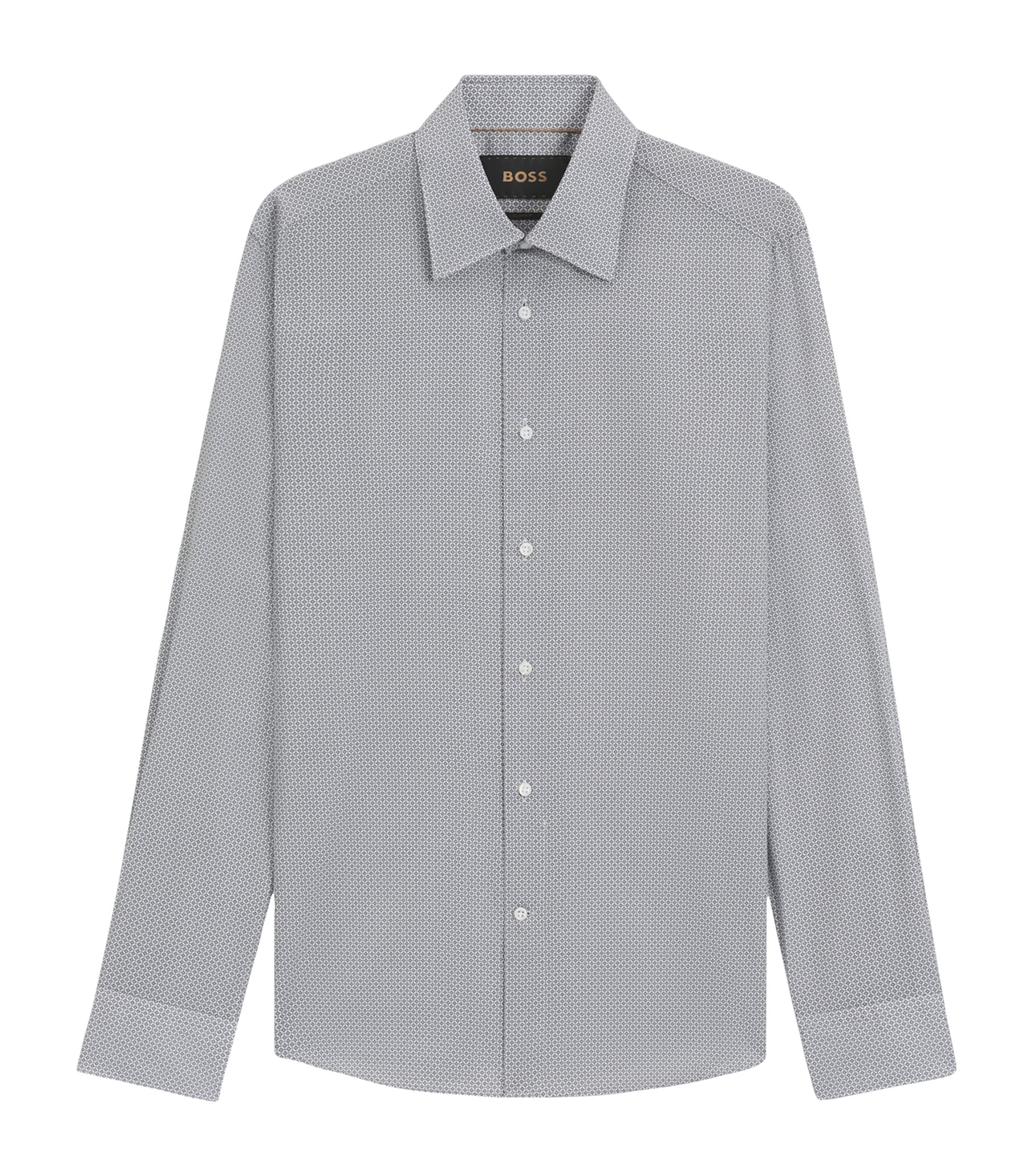 BOSS Mens Cotton Slim-Fit Shirt