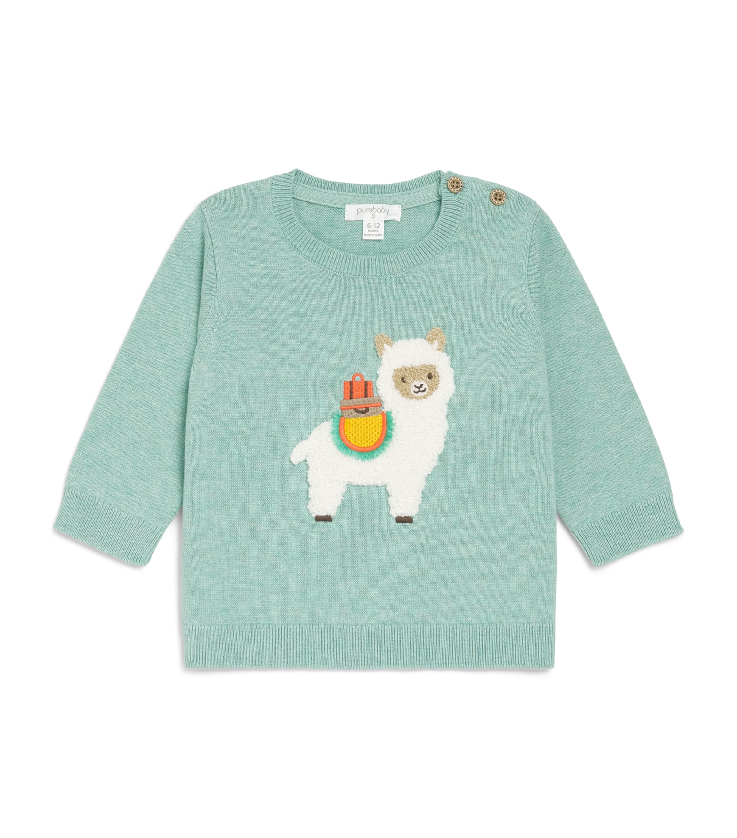 Purebaby Organic Cotton Llama Sweater (0-12 Months) Aloml