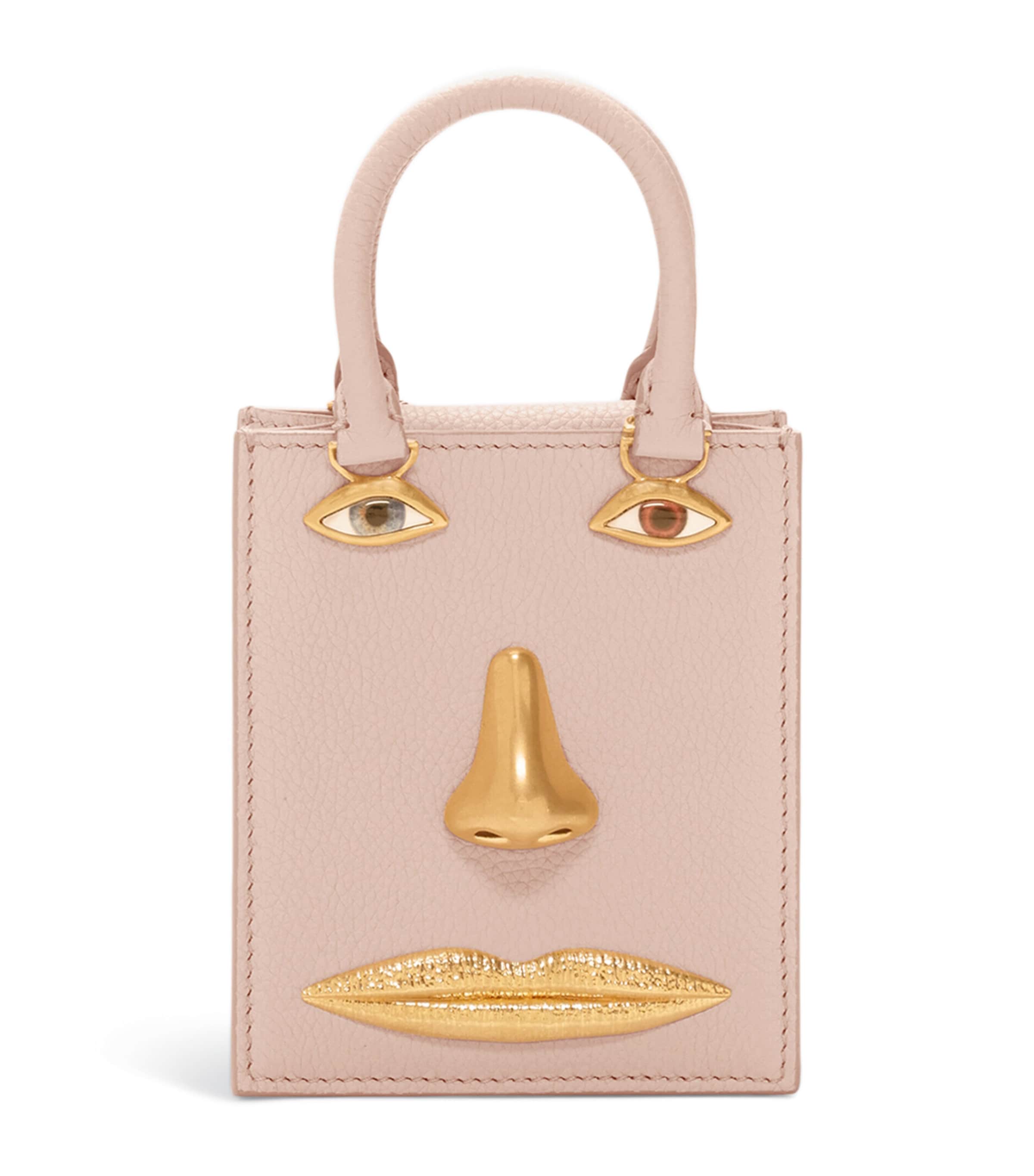 Mini Leather Face Top-Handle Bag