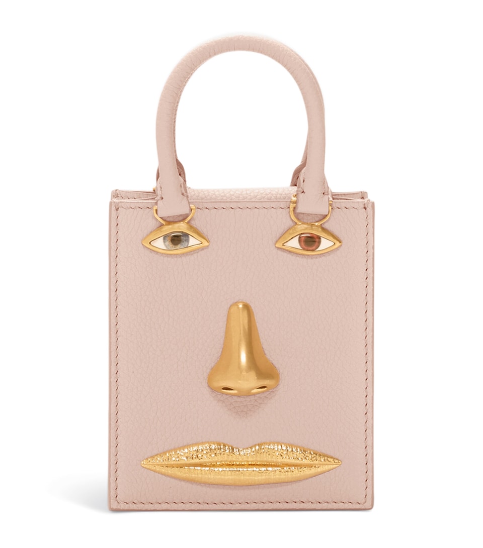 Mini Leather Face Top-Handle Bag