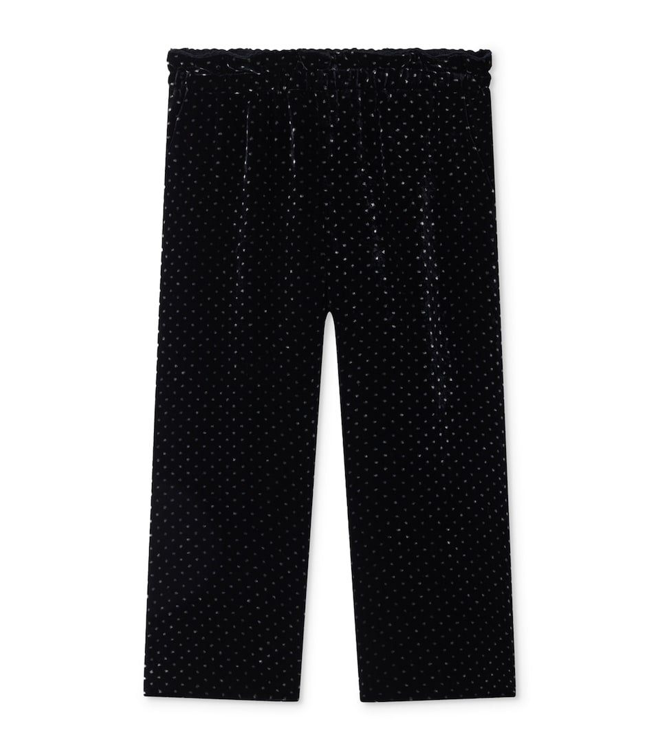 Bonpoint Velvet Glitter Dot Leggings (4-8 Years) Po Noir