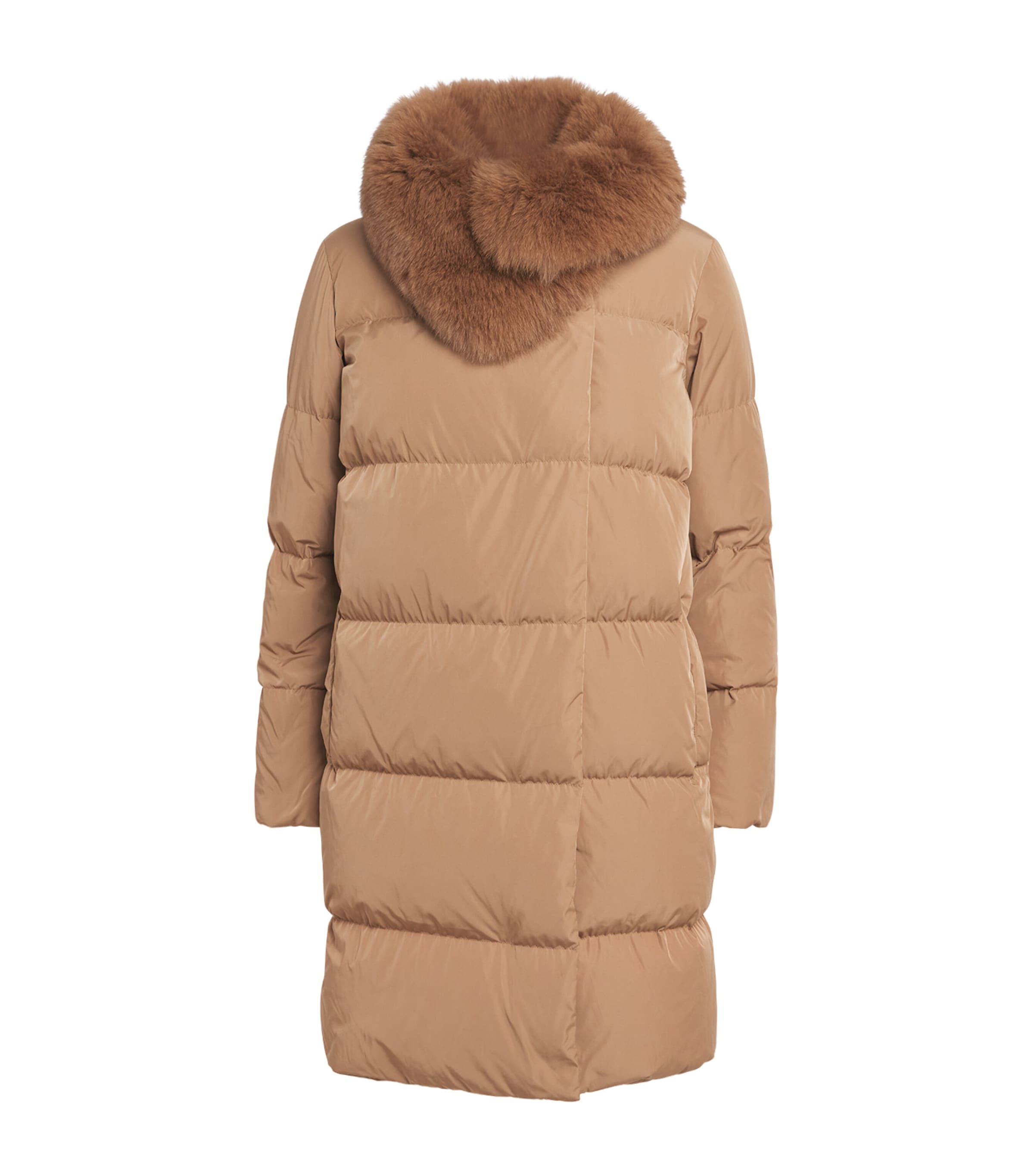 Fur-Trim Down Technical Coat with Mittens