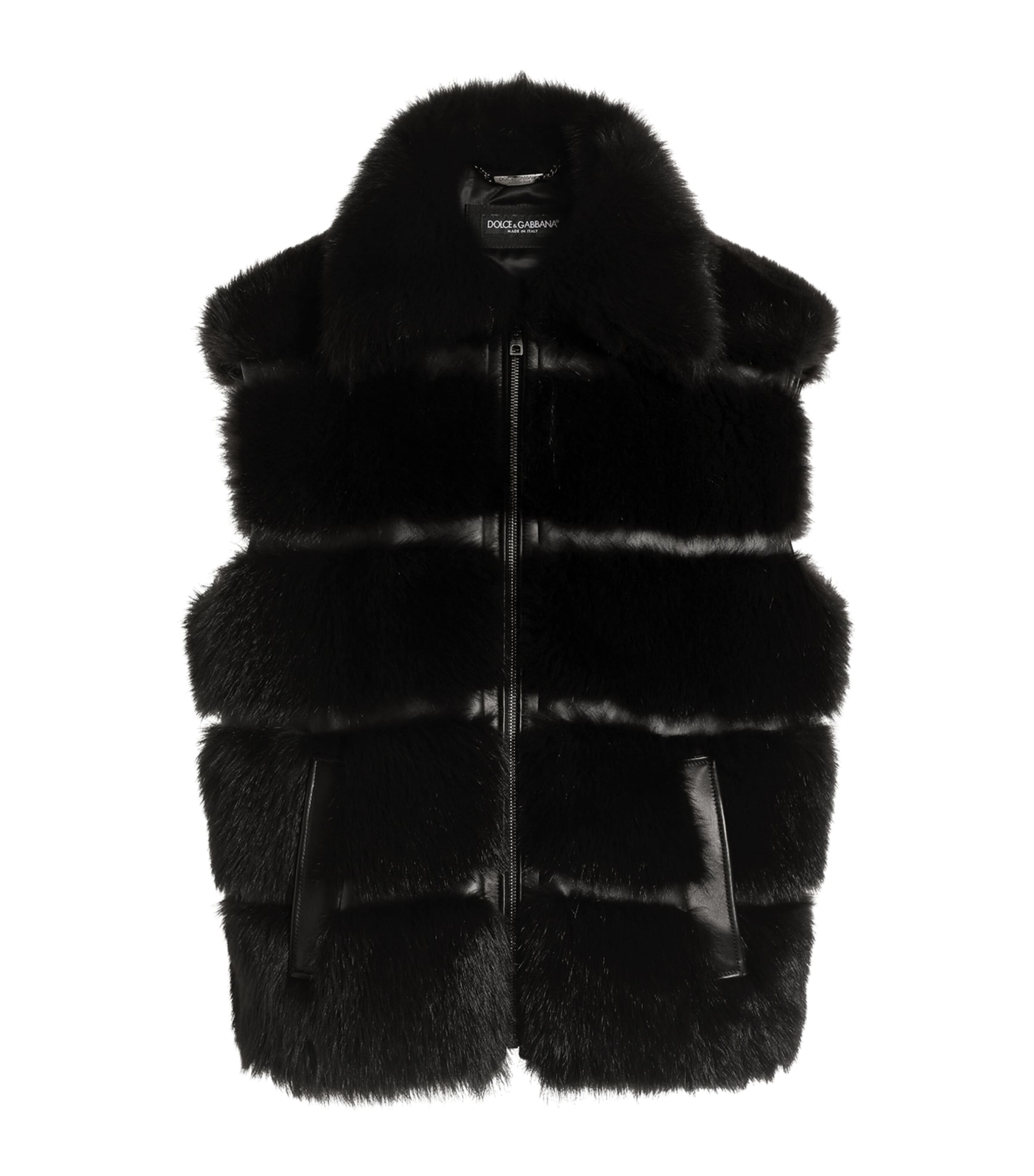 Dolce&Gabbana Mens Fur Gilet Combined Col
