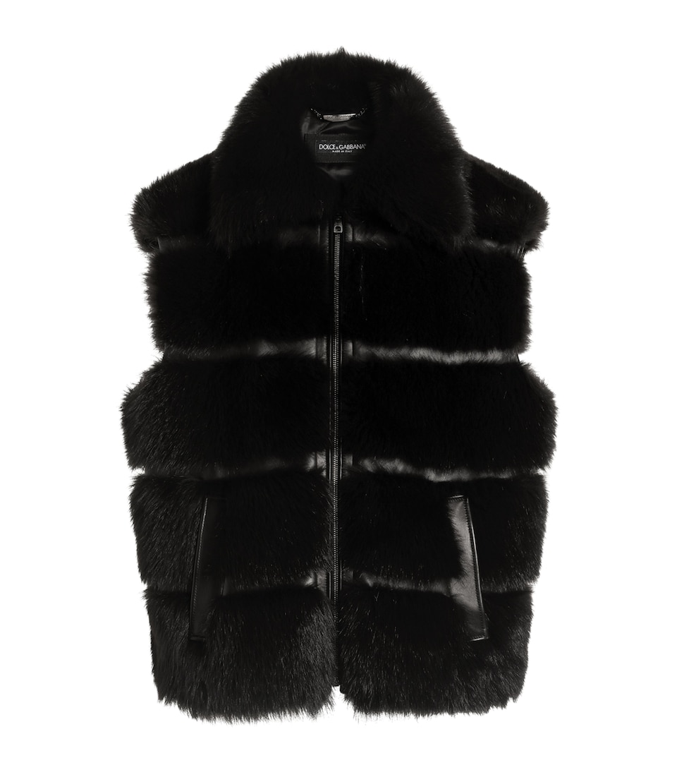 Dolce&Gabbana Mens Fur Gilet Combined Col