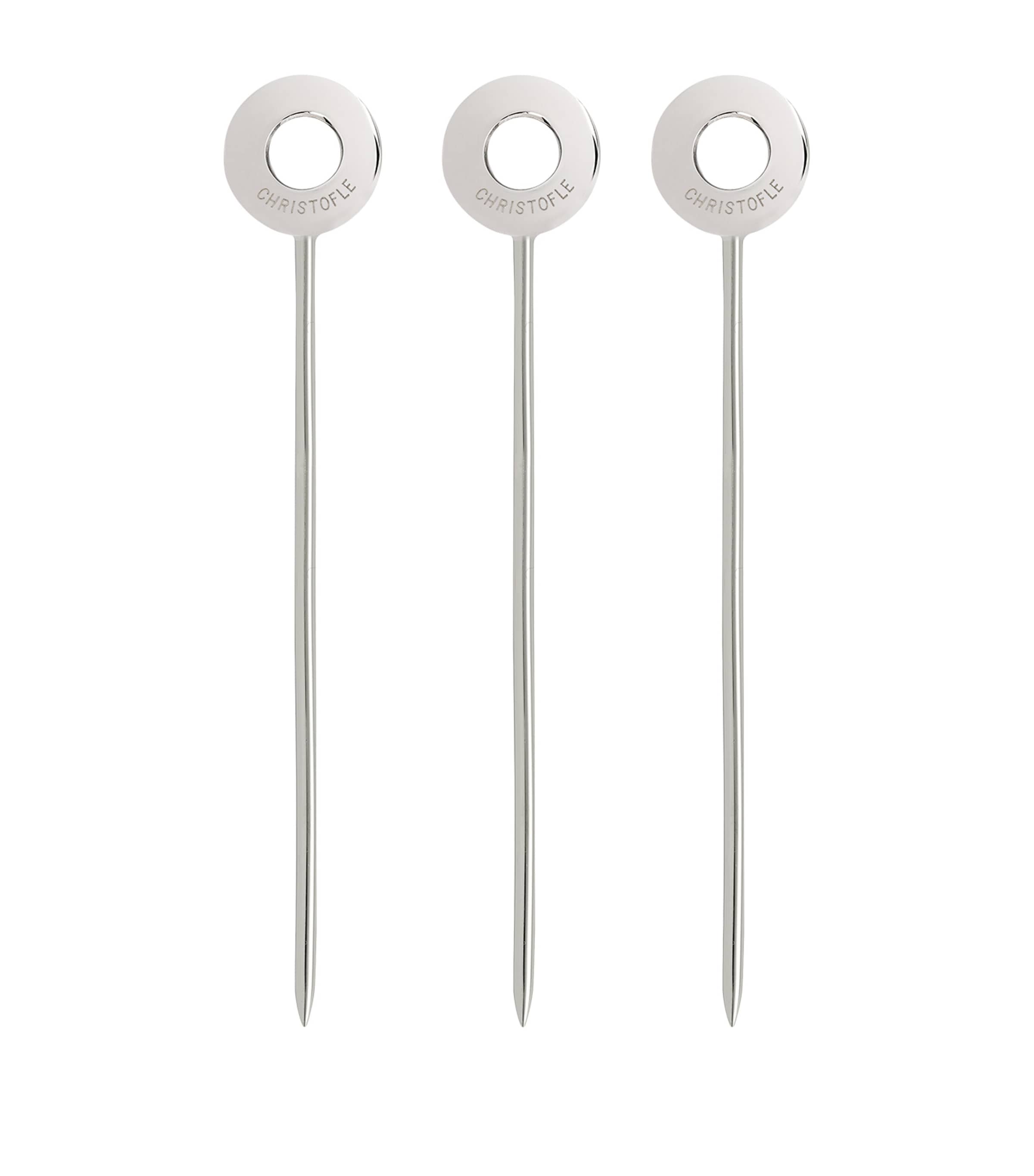 Stainless Steel OH de Christofle Cocktail Picks (Set of 6)