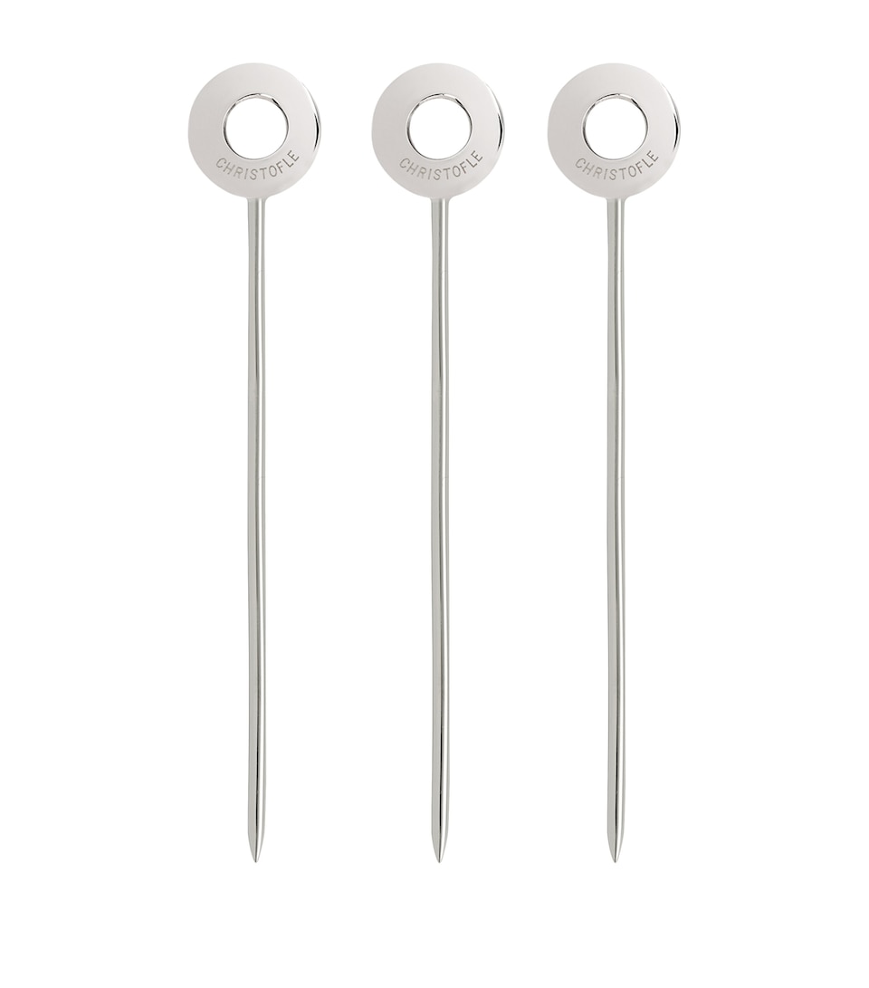 Stainless Steel OH de Christofle Cocktail Picks (Set of 6)