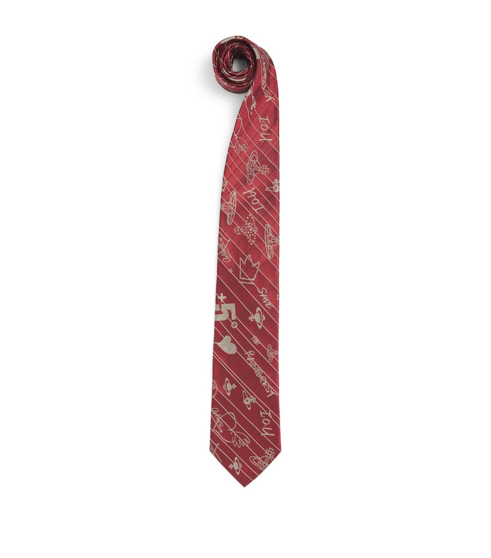 Vivienne Westwood Silk Archival Tie Red