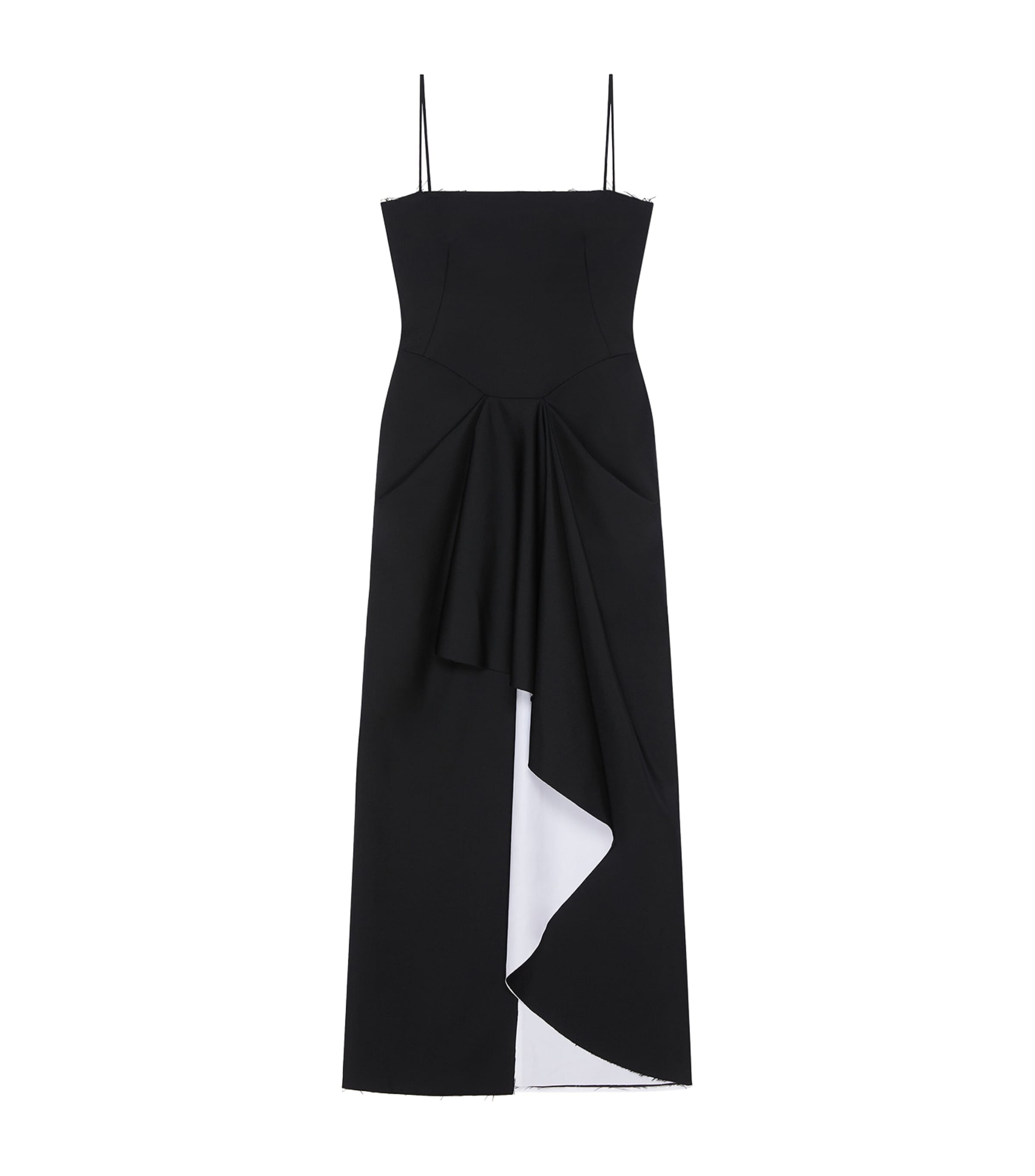 Givenchy Womens Wool-Mohair Sliced Maxi Dress Black