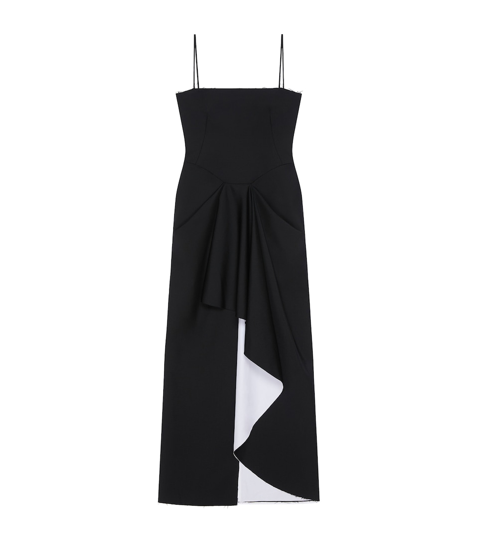 Givenchy Womens Wool-Mohair Sliced Maxi Dress Black
