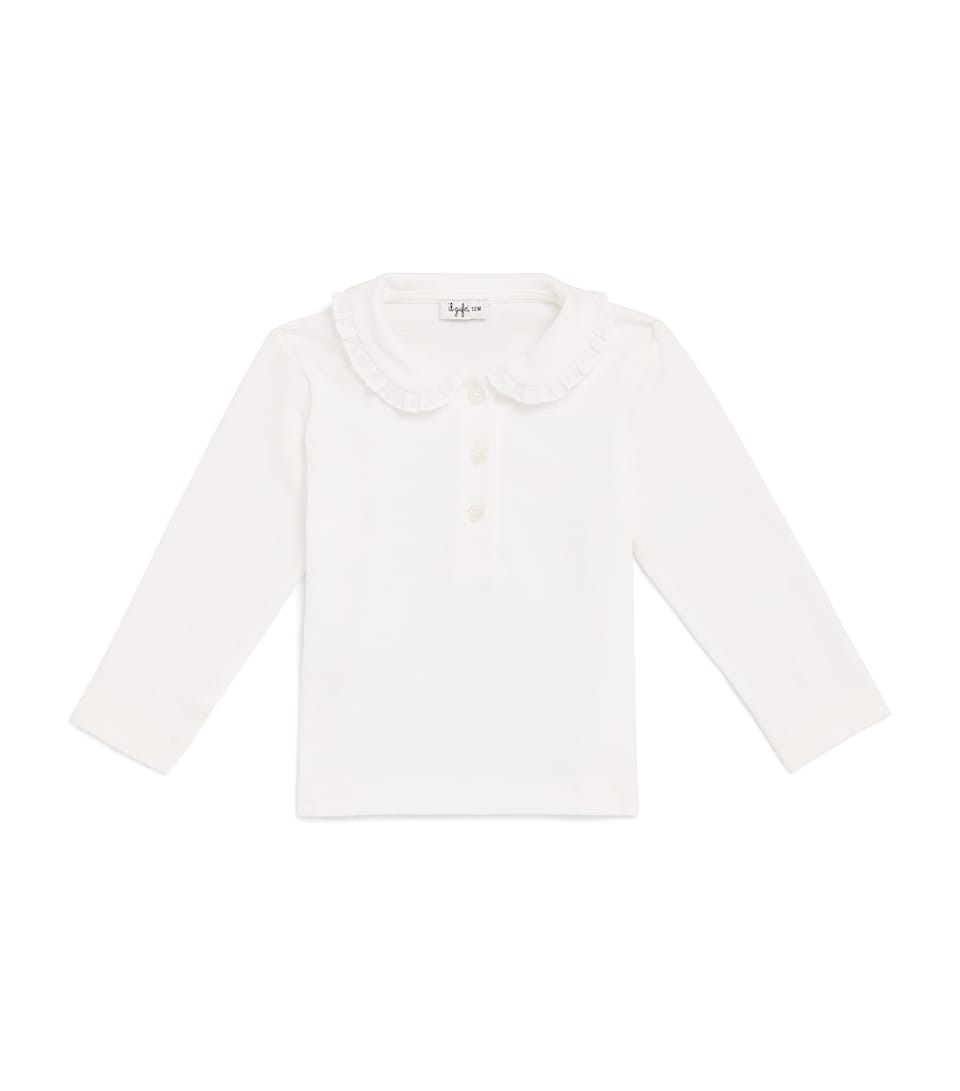 Il Gufo Frill-Trim Polo Shirt (6 Months-10 Years) Milk/white