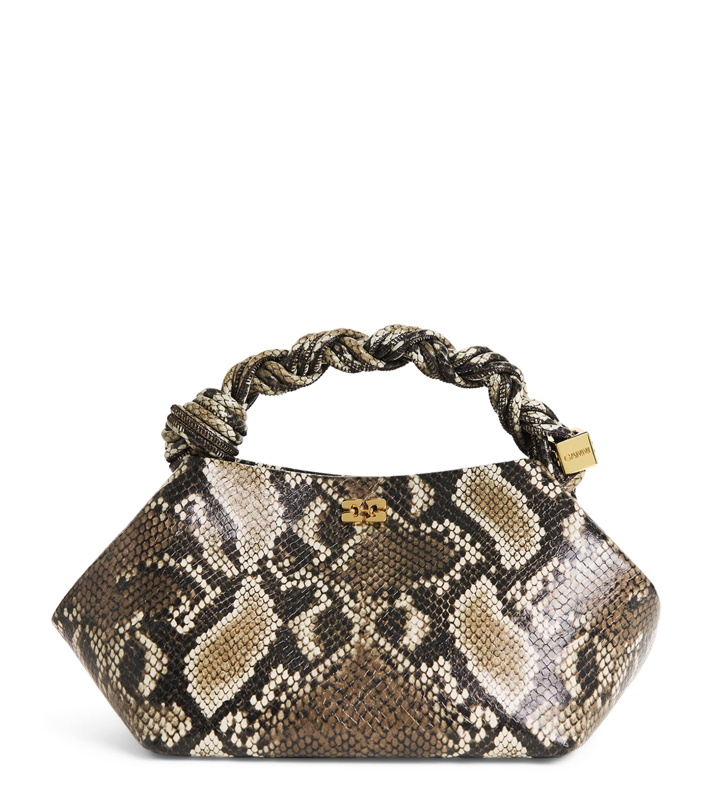 Small Snakeskin-Effect Bou Top-Handle Bag