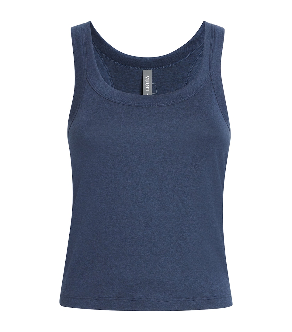VUORI Womens Energy Racerback Tank Top Blue Coast Heather